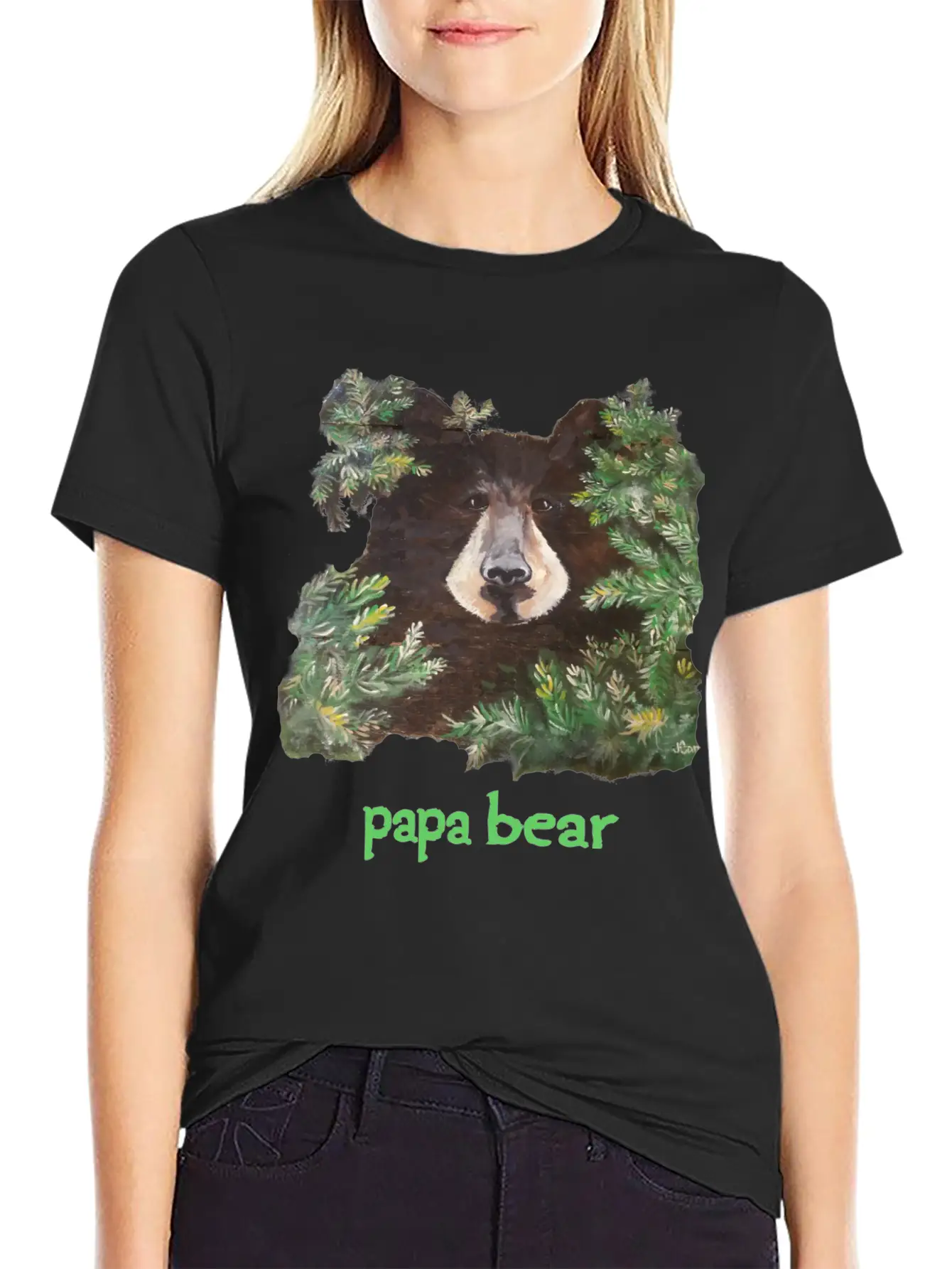 Fierce Brown Painting Papa Bear Father's Day Breathable Soft Cotton T-Shirt – Timeless Casual Look