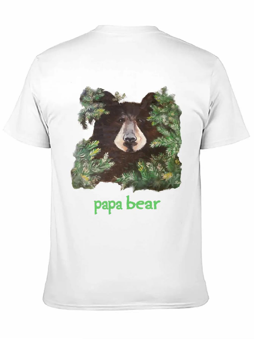 Fierce Brown Painting Papa Bear Father's Day Breathable Soft Cotton T-Shirt – Timeless Casual Look
