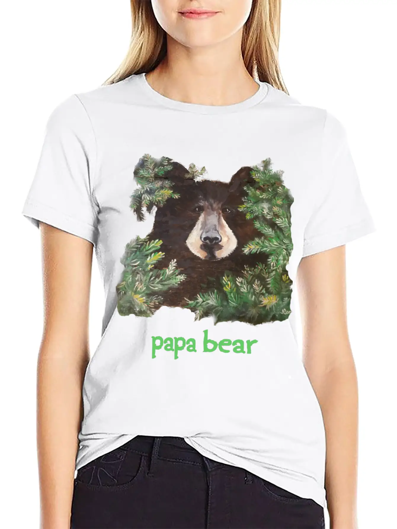 Fierce Brown Painting Papa Bear Father's Day Breathable Soft Cotton T-Shirt – Timeless Casual Look