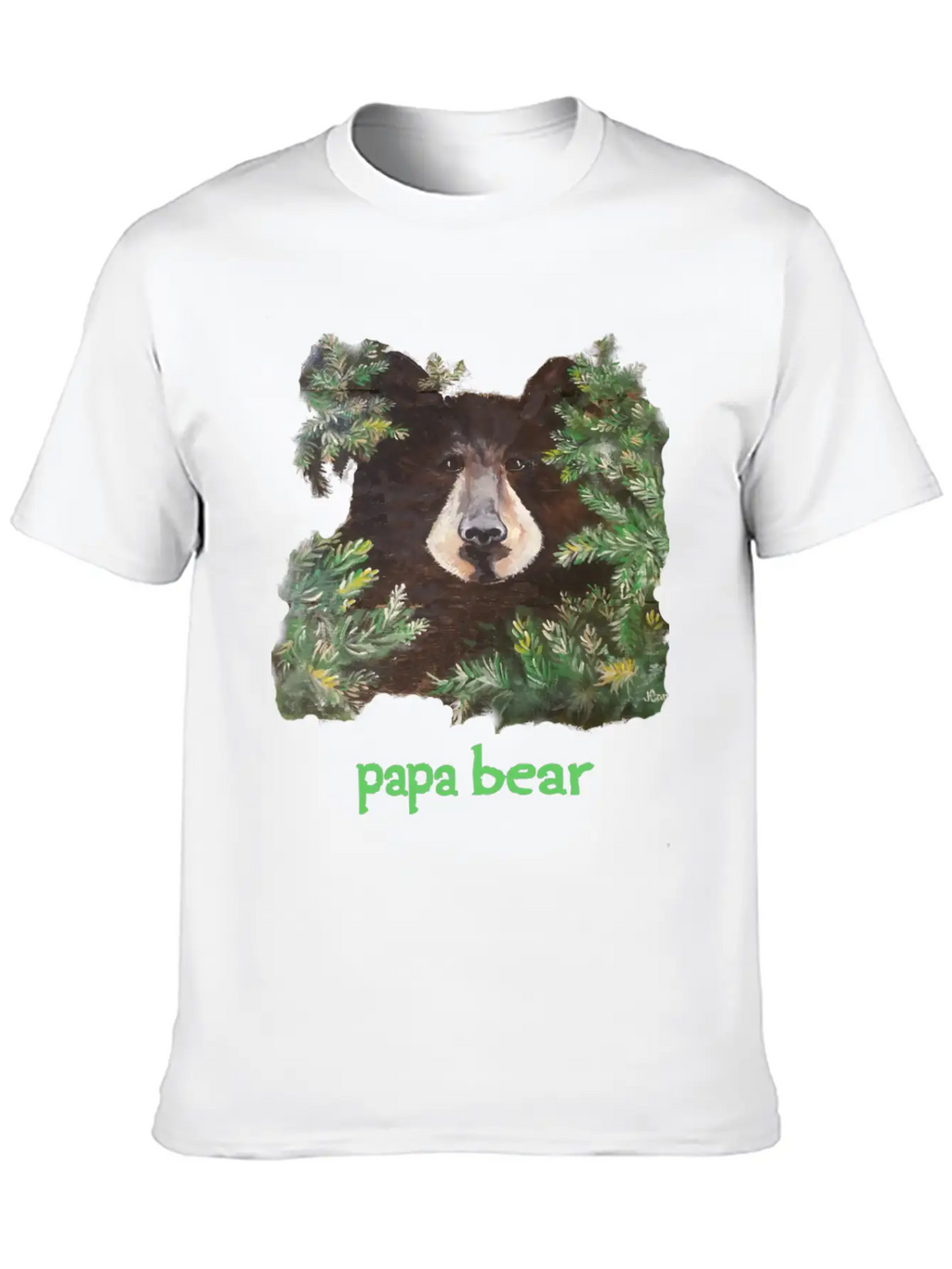 Fierce Brown Painting Papa Bear Father's Day Breathable Soft Cotton T-Shirt – Timeless Casual Look