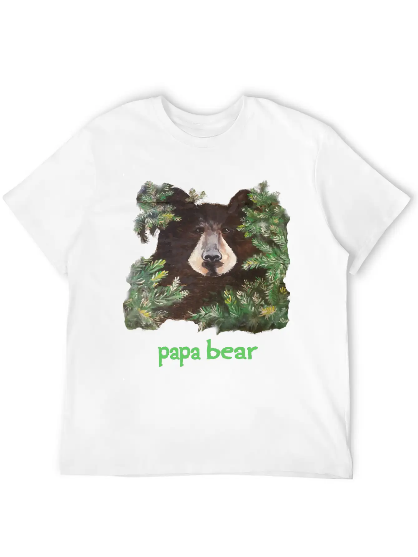 Fierce Brown Painting Papa Bear Father's Day Breathable Soft Cotton T-Shirt – Timeless Casual Look