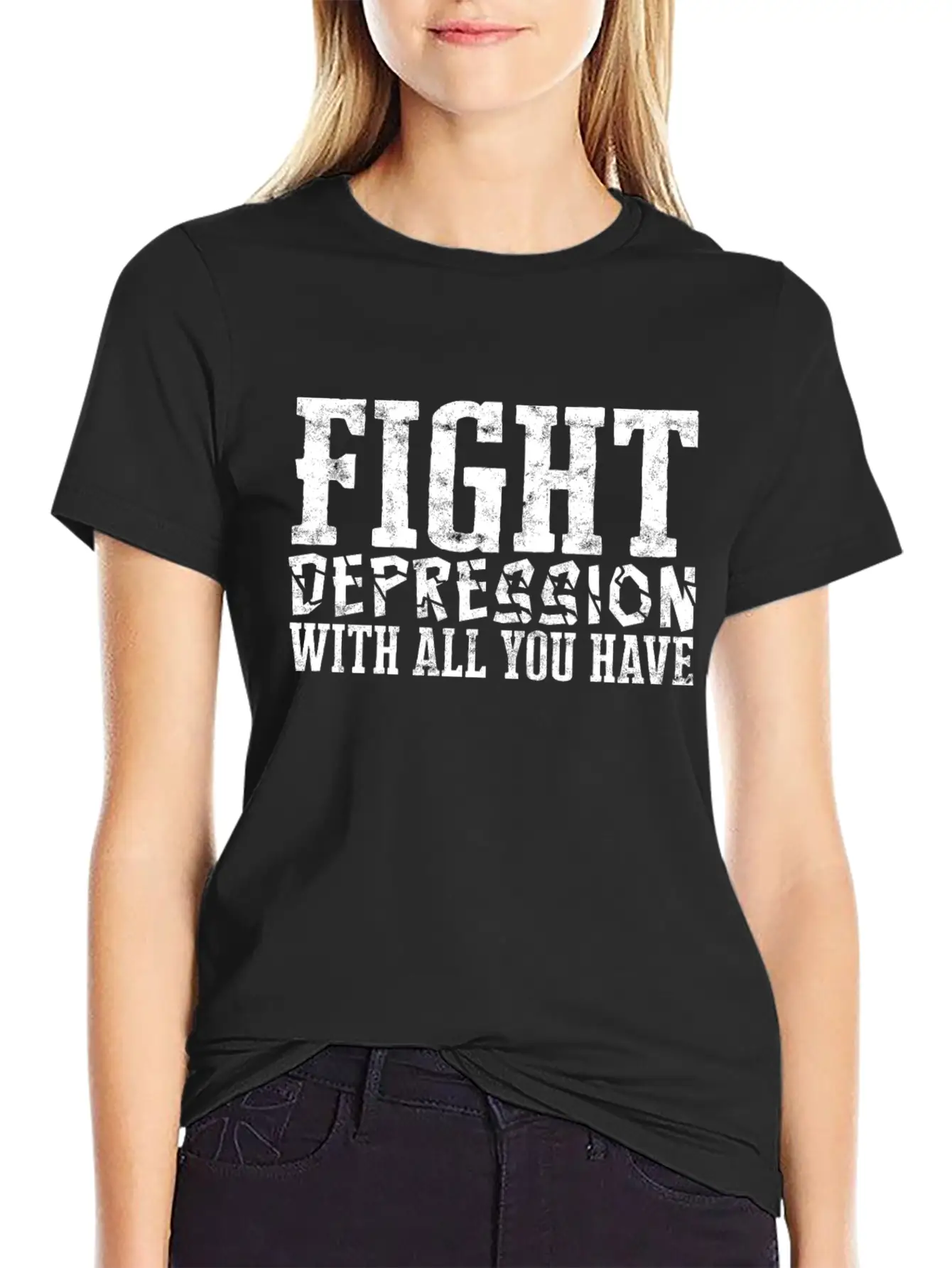 Fight Depression Prevention Mental Awareness Unisex Casual T-Shirt – Clean Design For Daily Comfort