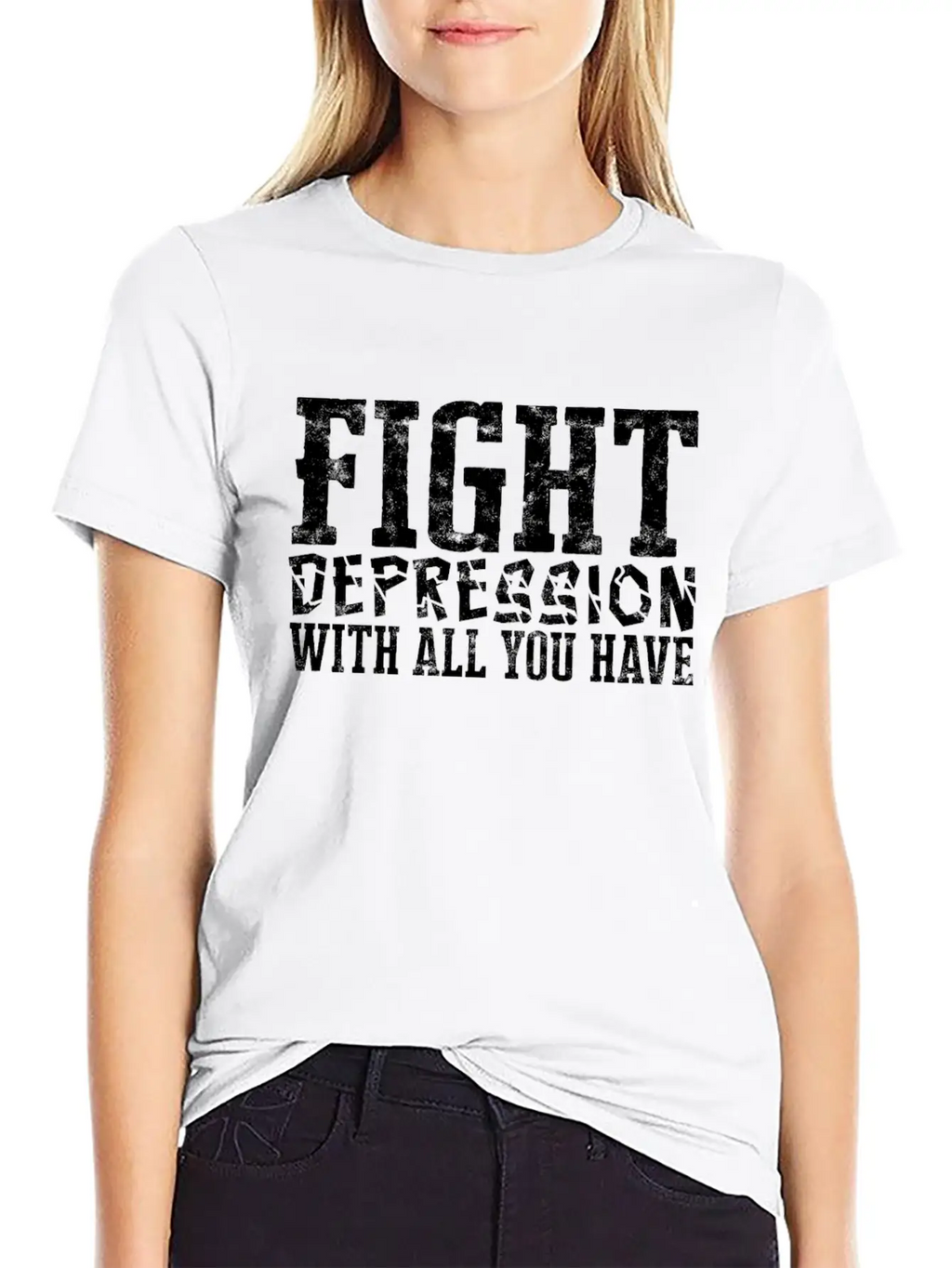 Fight Depression Prevention Mental Awareness Unisex Casual T-Shirt – Clean Design For Daily Comfort