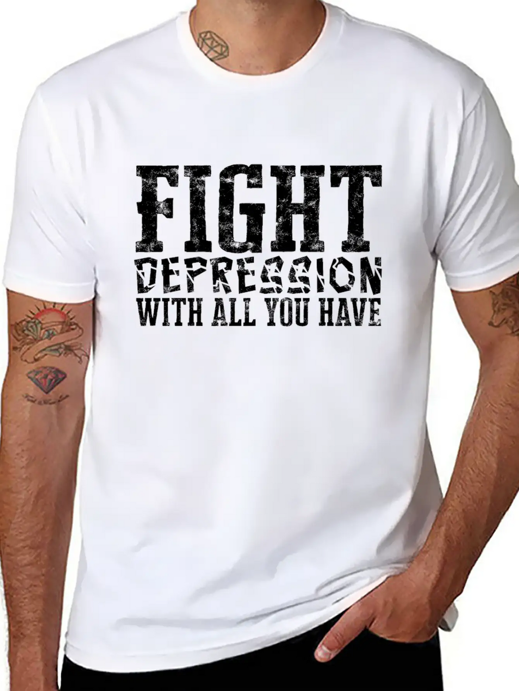 Fight Depression Prevention Mental Awareness Unisex Casual T-Shirt – Clean Design For Daily Comfort