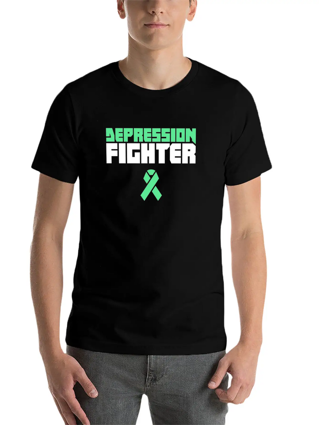 Fighter - Mental Health Depression Awareness Casual Graphic T-Shirt – Simple And Comfortable Daily Wear