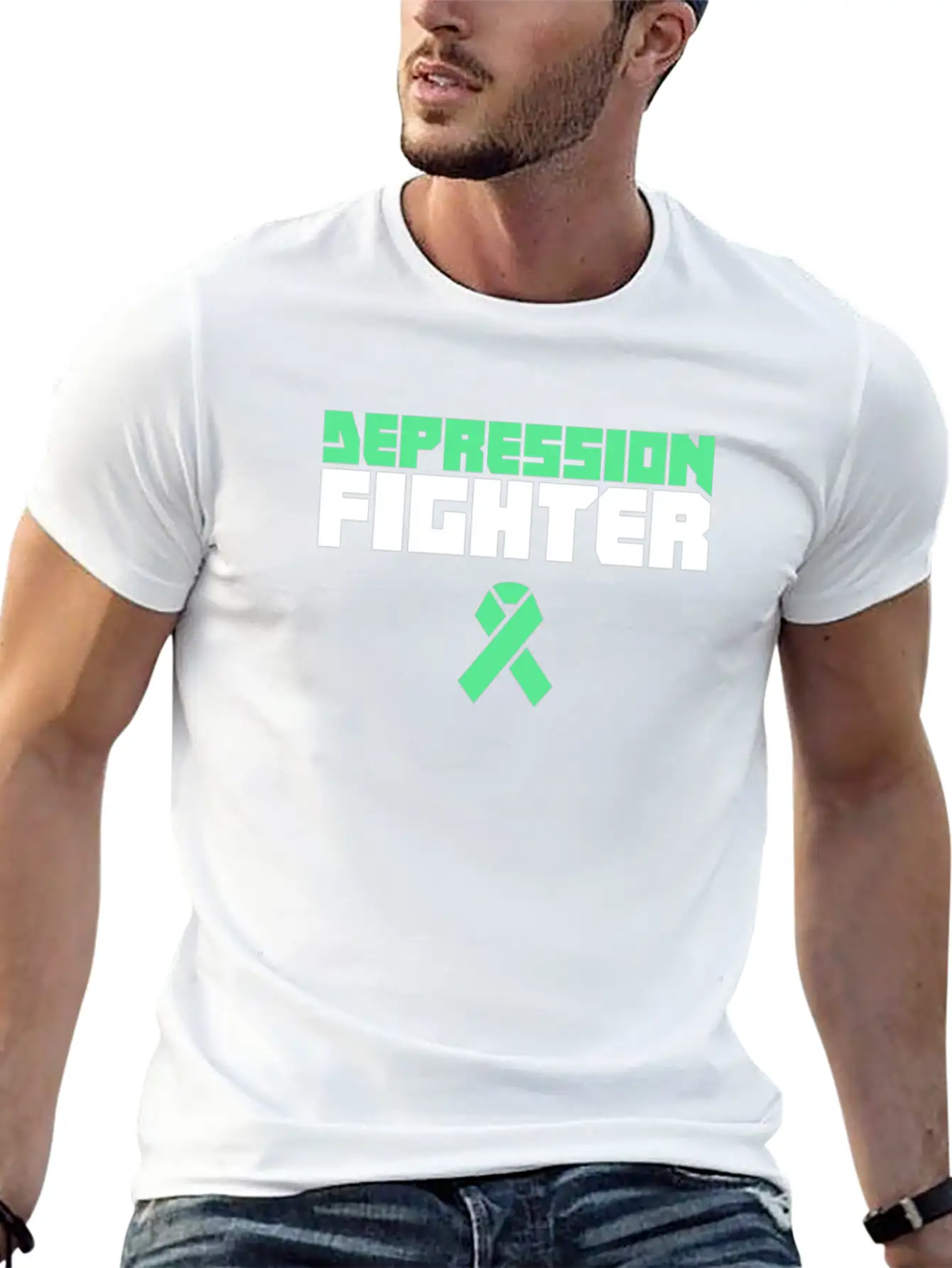 Fighter - Mental Health Depression Awareness Casual Graphic T-Shirt – Simple And Comfortable Daily Wear