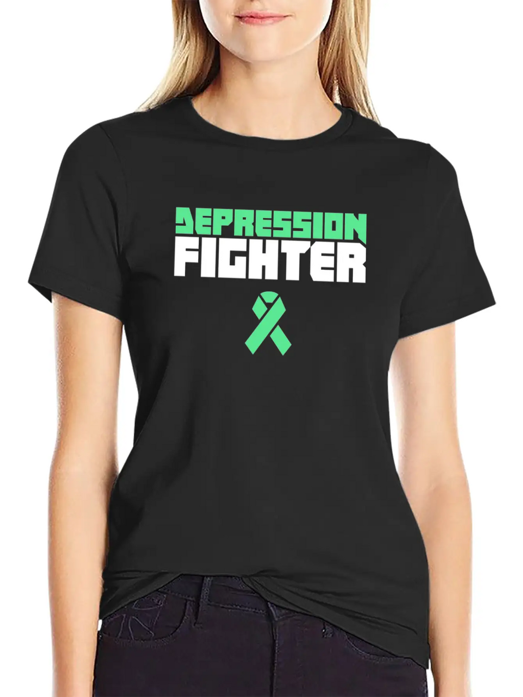Fighter - Mental Health Depression Awareness Casual Graphic T-Shirt – Simple And Comfortable Daily Wear