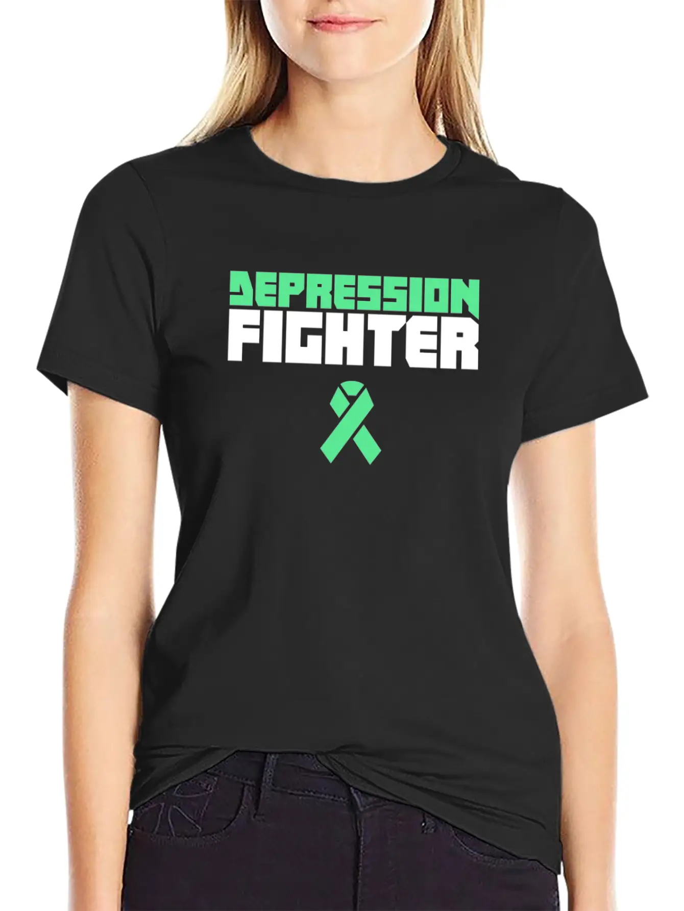 Fighter - Mental Health Depression Awareness Casual Graphic T-Shirt – Simple And Comfortable Daily Wear