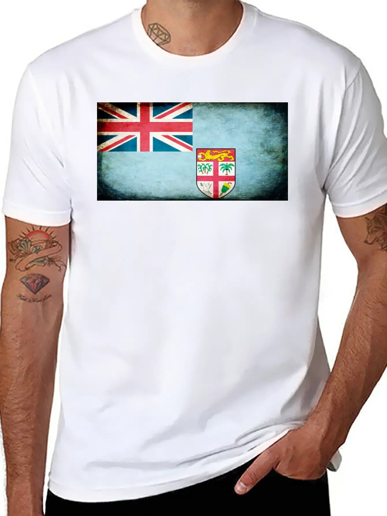 Fiji Flag Stylish Everyday T-Shirt – Unisex Basic Cotton Tee