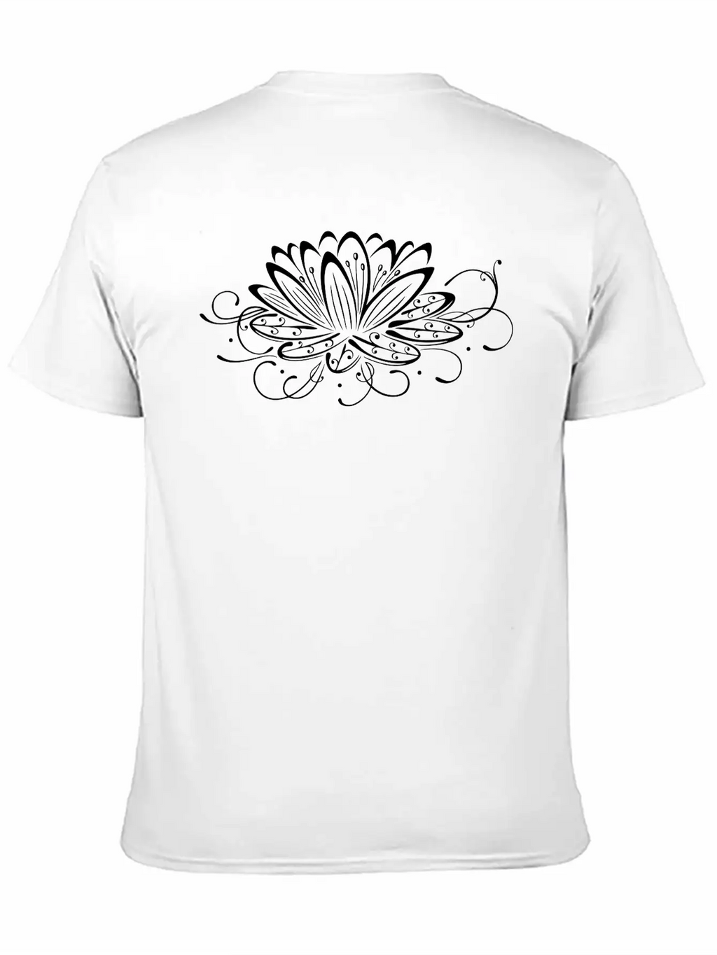 Filigree Lotus With Leaves, Yoga Unisex Short Sleeve Soft Cotton T-Shirt – Casual Everyday Wear