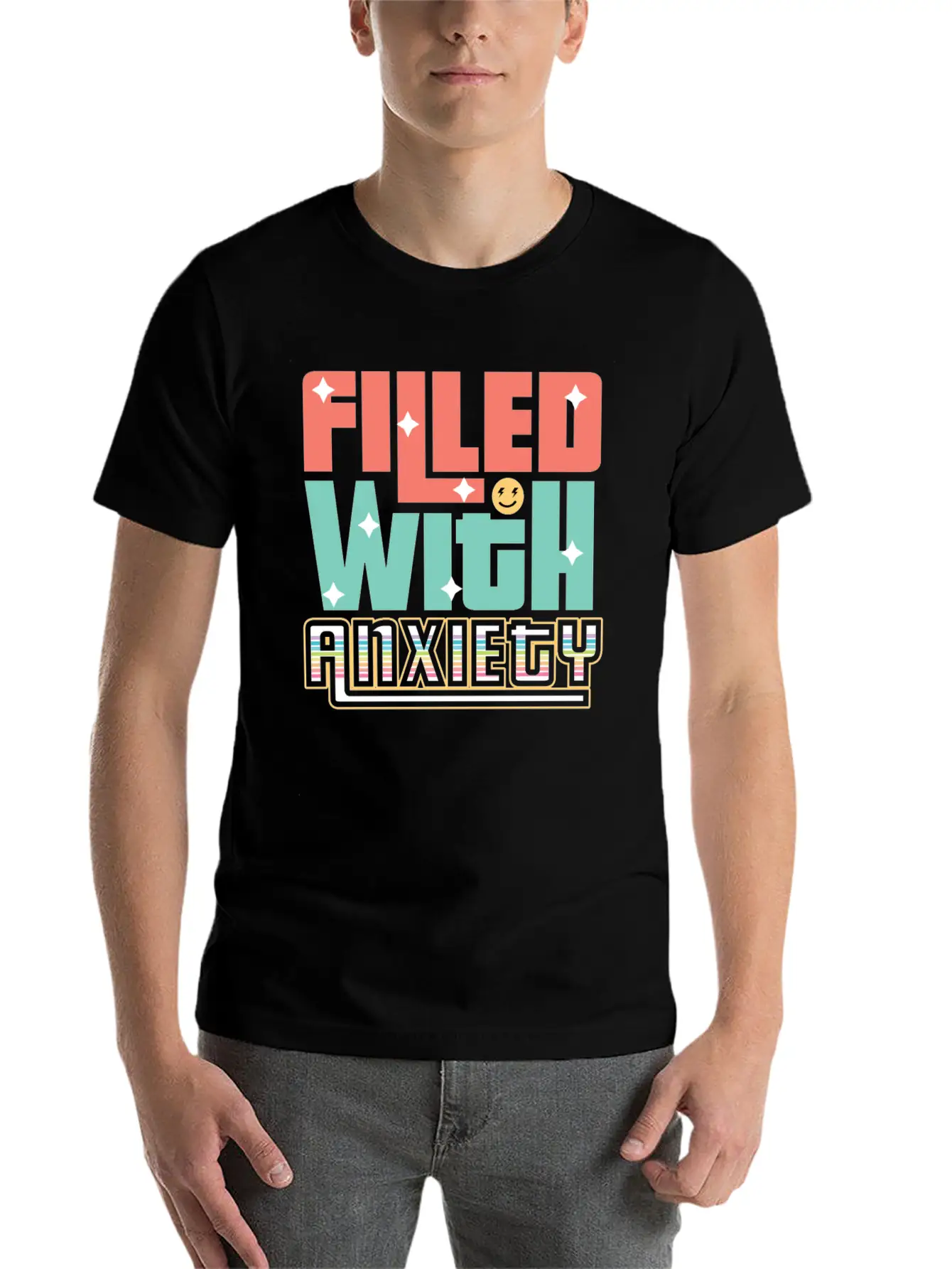 Filled With Anxiety Introvert Gift Unisex Casual T-Shirt – Clean Design For Daily Comfort