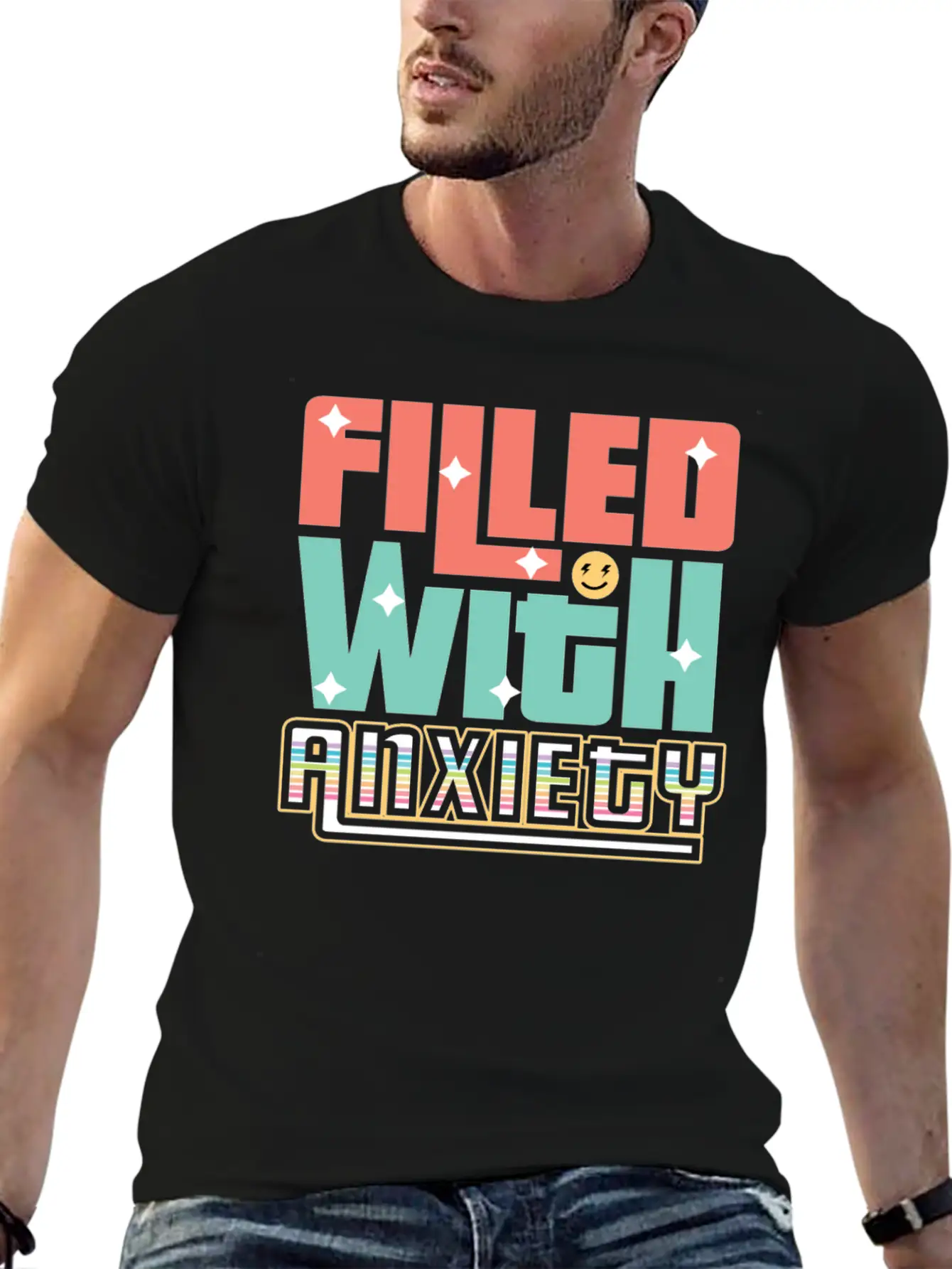Filled With Anxiety Introvert Gift Unisex Casual T-Shirt – Clean Design For Daily Comfort