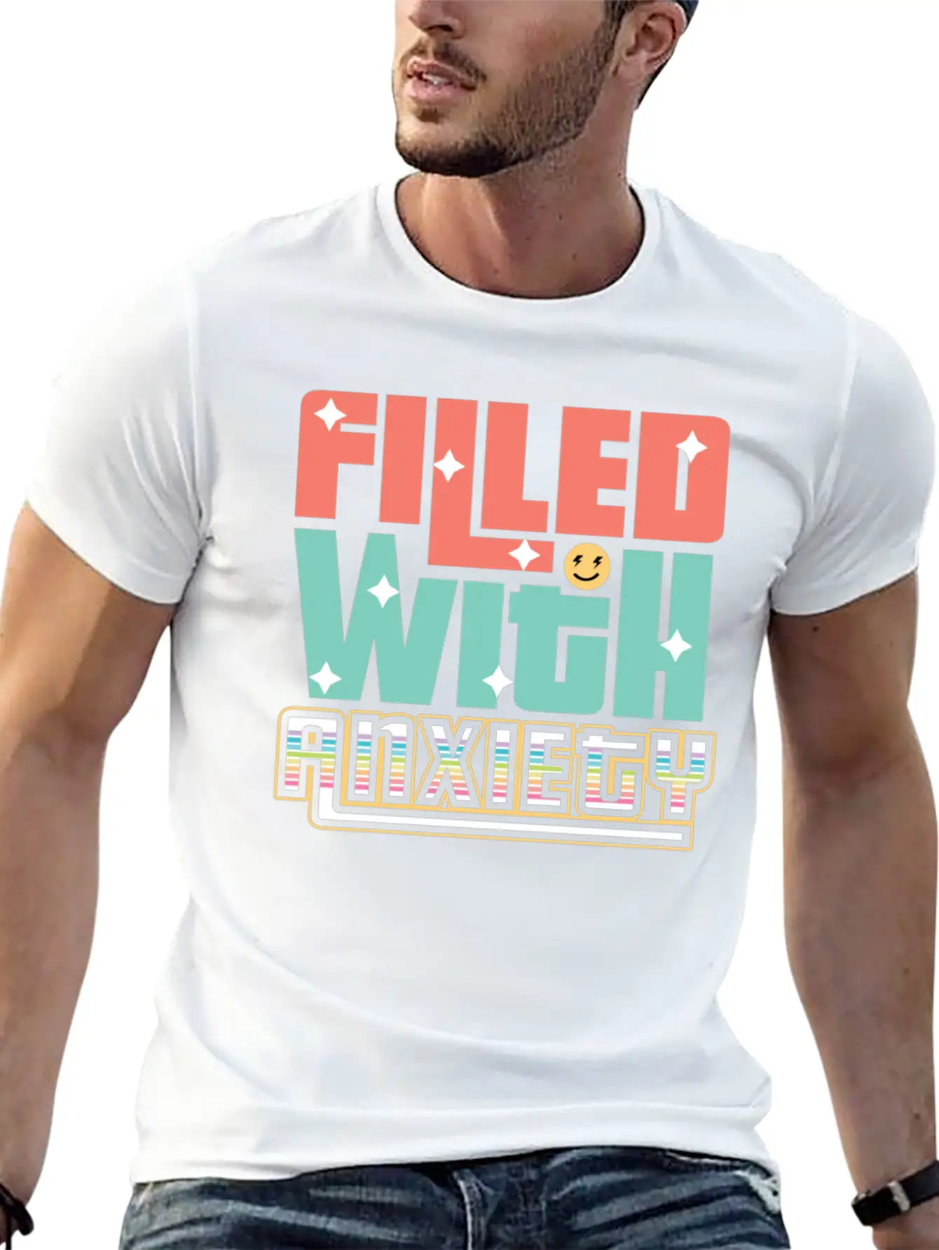 Filled With Anxiety Introvert Gift Unisex Casual T-Shirt – Clean Design For Daily Comfort