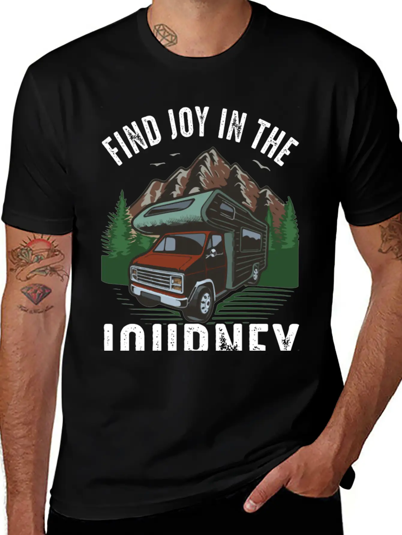 Find Joy In Journey Travelling Outdoor Lonely Unisex Short Sleeve Soft Cotton T-Shirt – Casual Everyday Wear