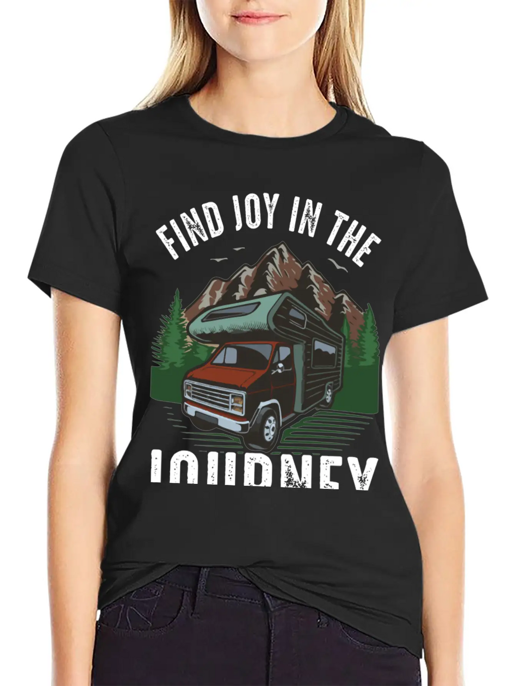 Find Joy In Journey Travelling Outdoor Lonely Unisex Short Sleeve Soft Cotton T-Shirt – Casual Everyday Wear