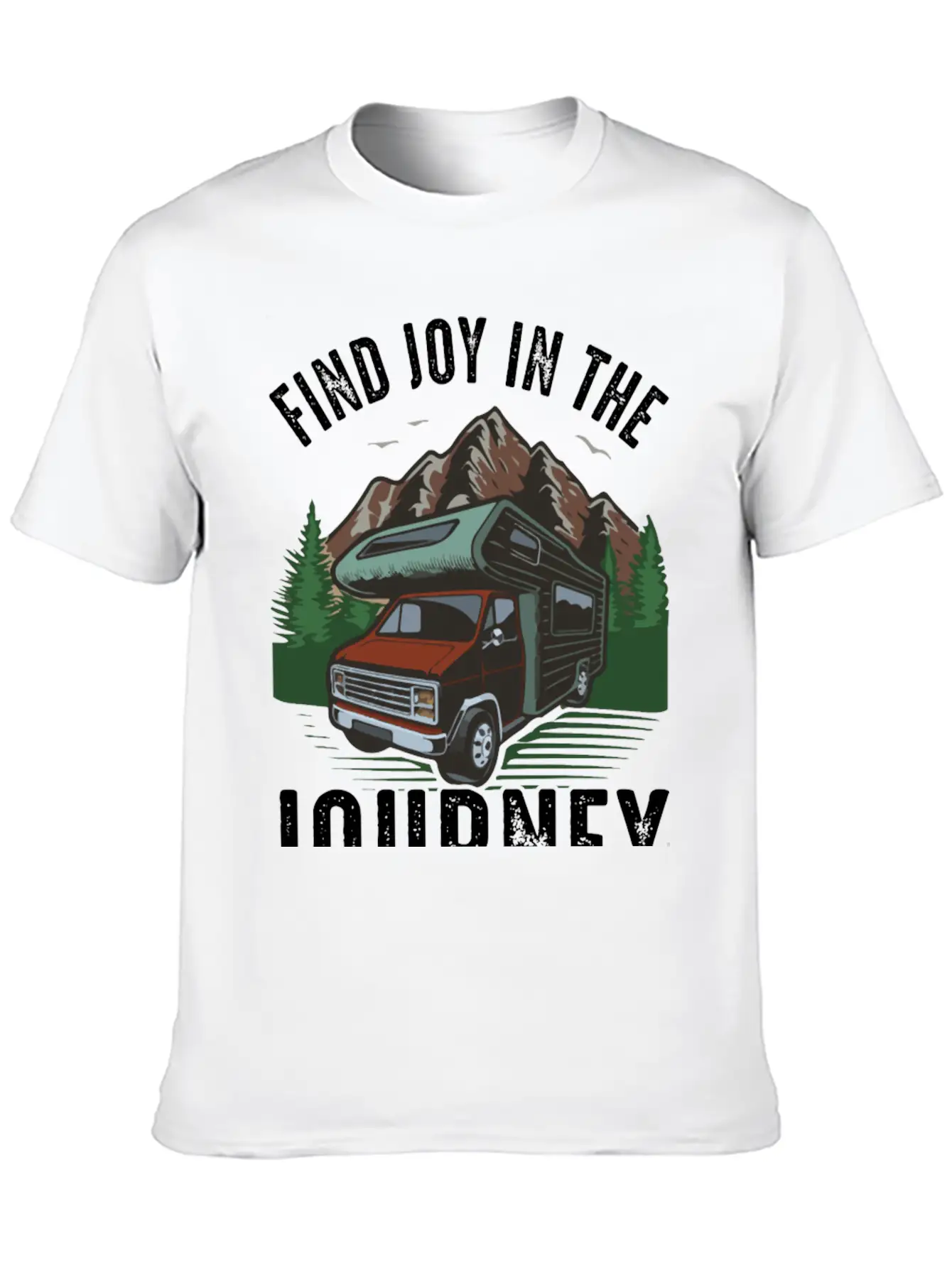 Find Joy In Journey Travelling Outdoor Lonely Unisex Short Sleeve Soft Cotton T-Shirt – Casual Everyday Wear