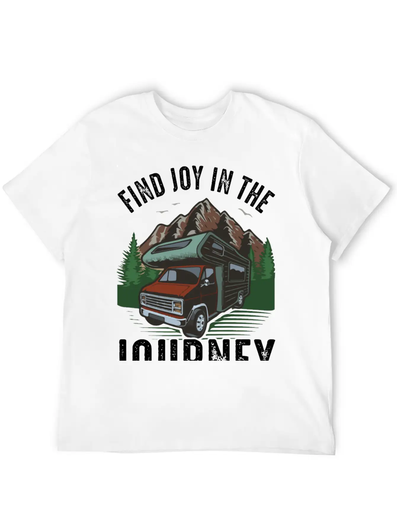 Find Joy In Journey Travelling Outdoor Lonely Unisex Short Sleeve Soft Cotton T-Shirt – Casual Everyday Wear