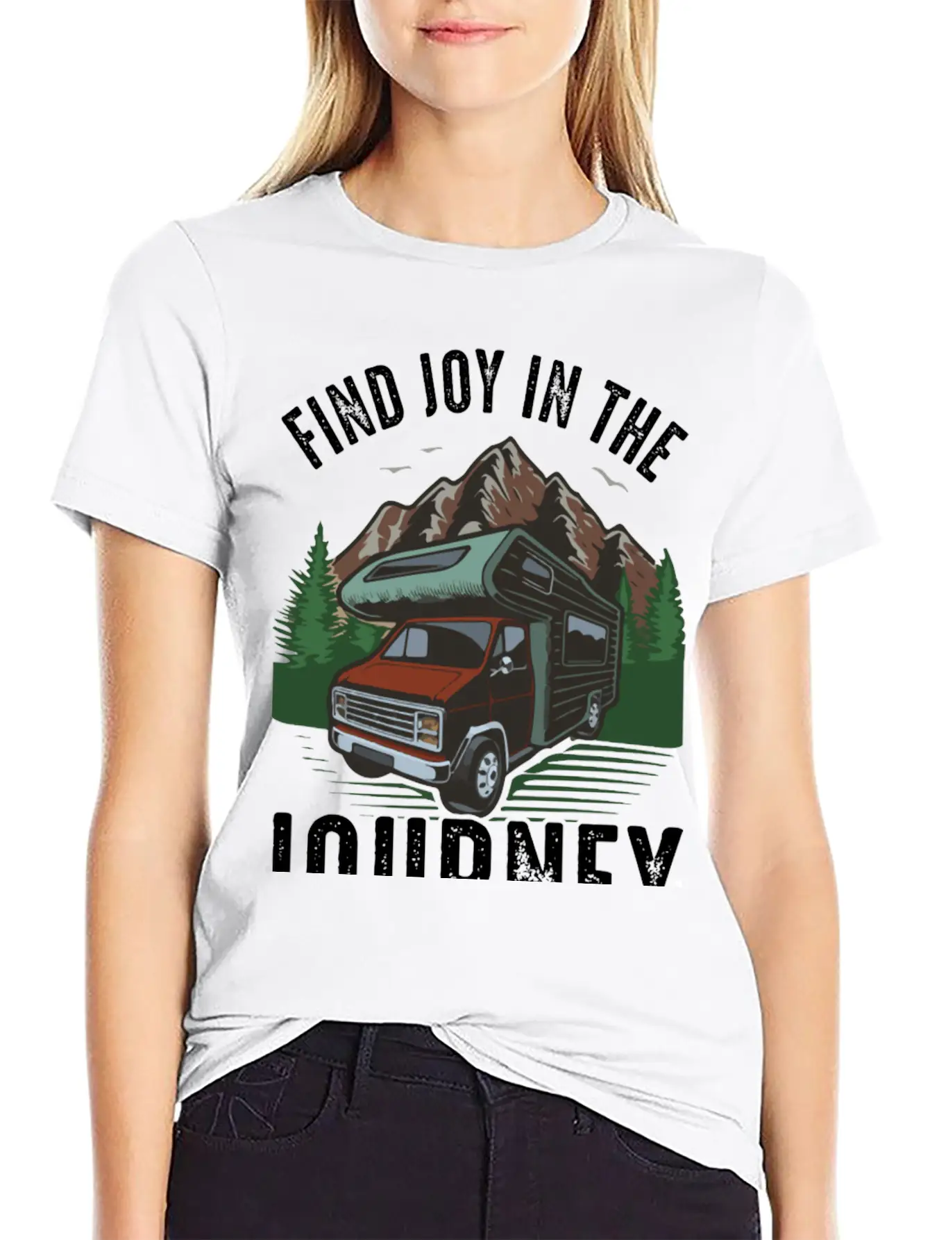 Find Joy In Journey Travelling Outdoor Lonely Unisex Short Sleeve Soft Cotton T-Shirt – Casual Everyday Wear