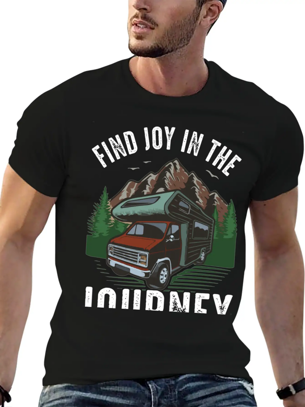 Find Joy In Journey Travelling Outdoor Lonely Unisex Short Sleeve Soft Cotton T-Shirt – Casual Everyday Wear