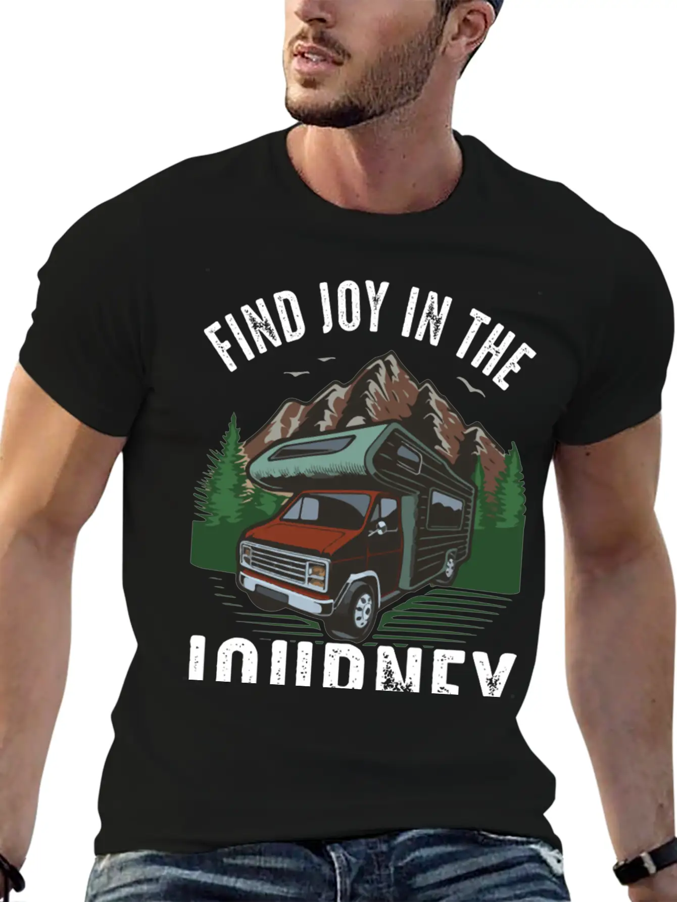 Find Joy In Journey Travelling Outdoor Lonely Unisex Short Sleeve Soft Cotton T-Shirt – Casual Everyday Wear