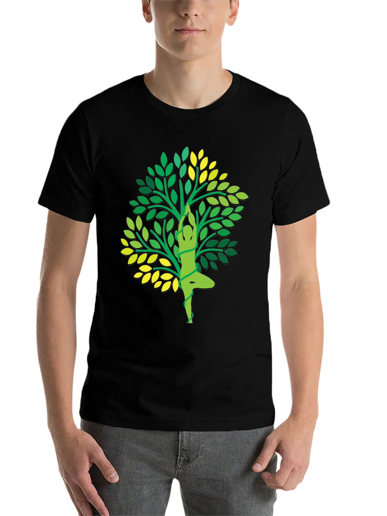 Find Your Balance Yoga Tree Nature Unisex Casual T-Shirt – Clean Design For Daily Comfort