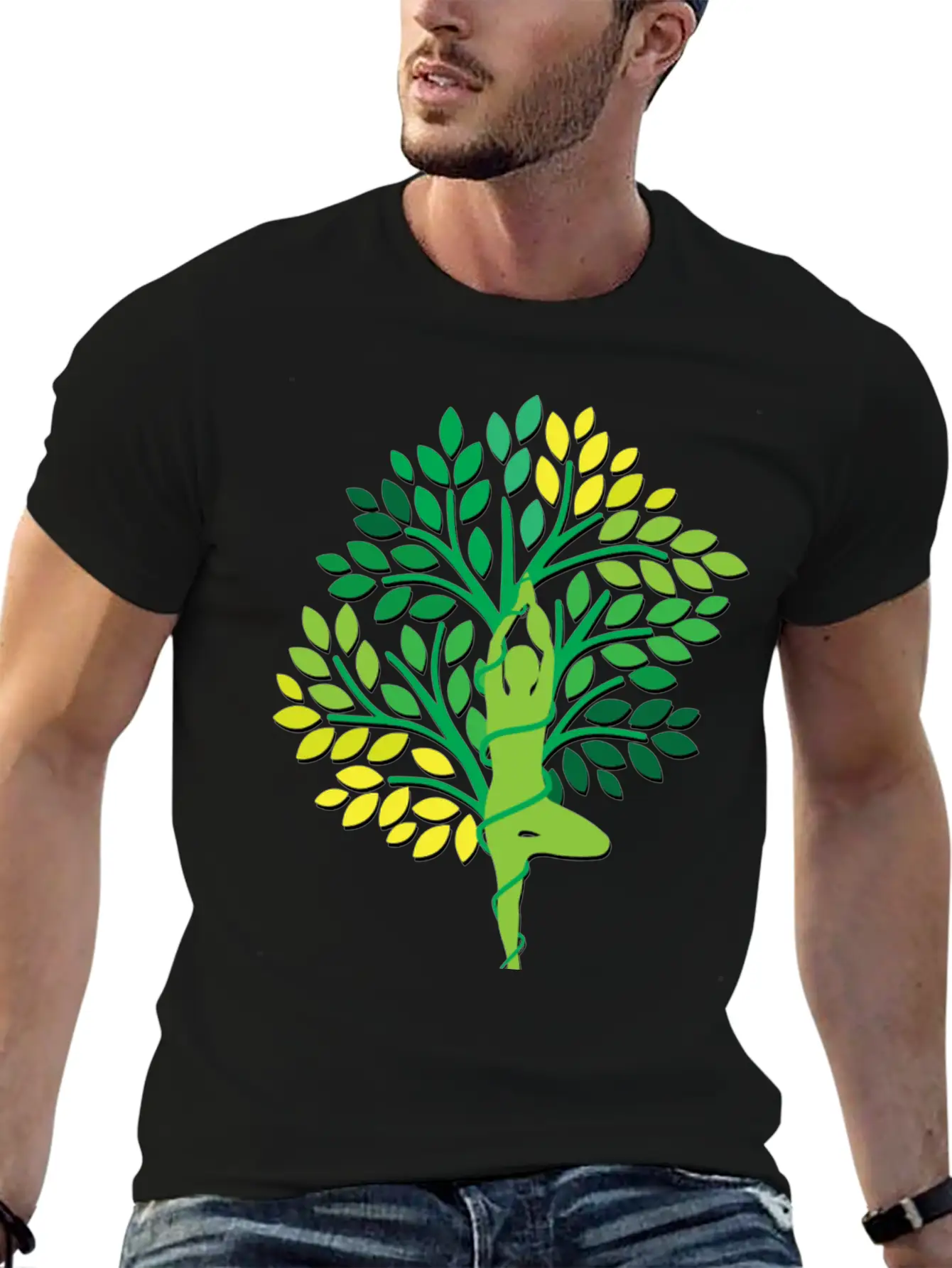 Find Your Balance Yoga Tree Nature Unisex Casual T-Shirt – Clean Design For Daily Comfort