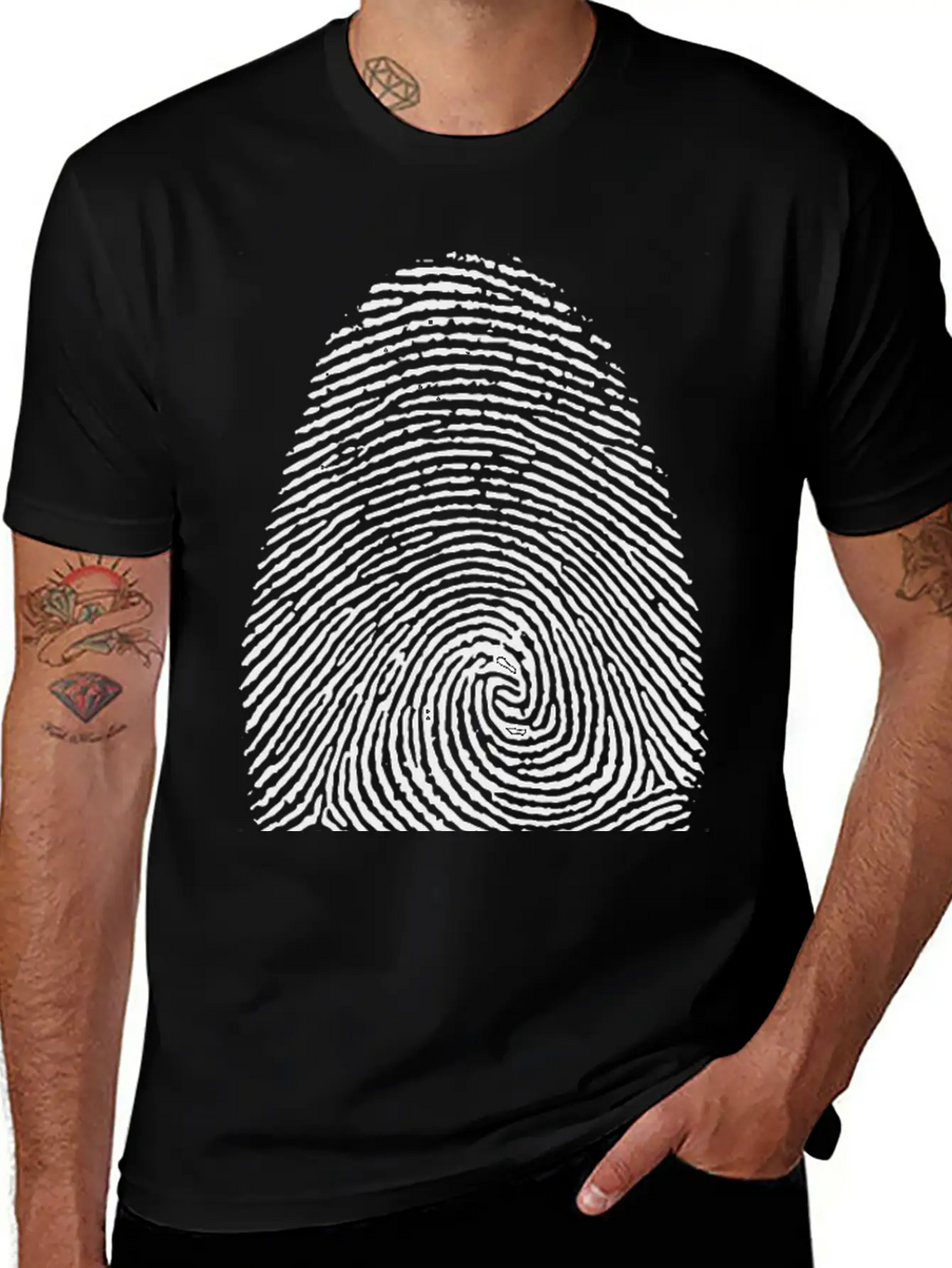 Fingerprint Unisex Short Sleeve Soft Cotton T-Shirt – Casual Everyday Wear