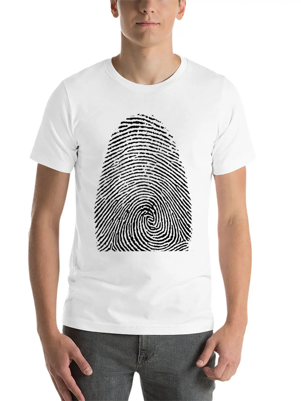 Fingerprint Unisex Short Sleeve Soft Cotton T-Shirt – Casual Everyday Wear