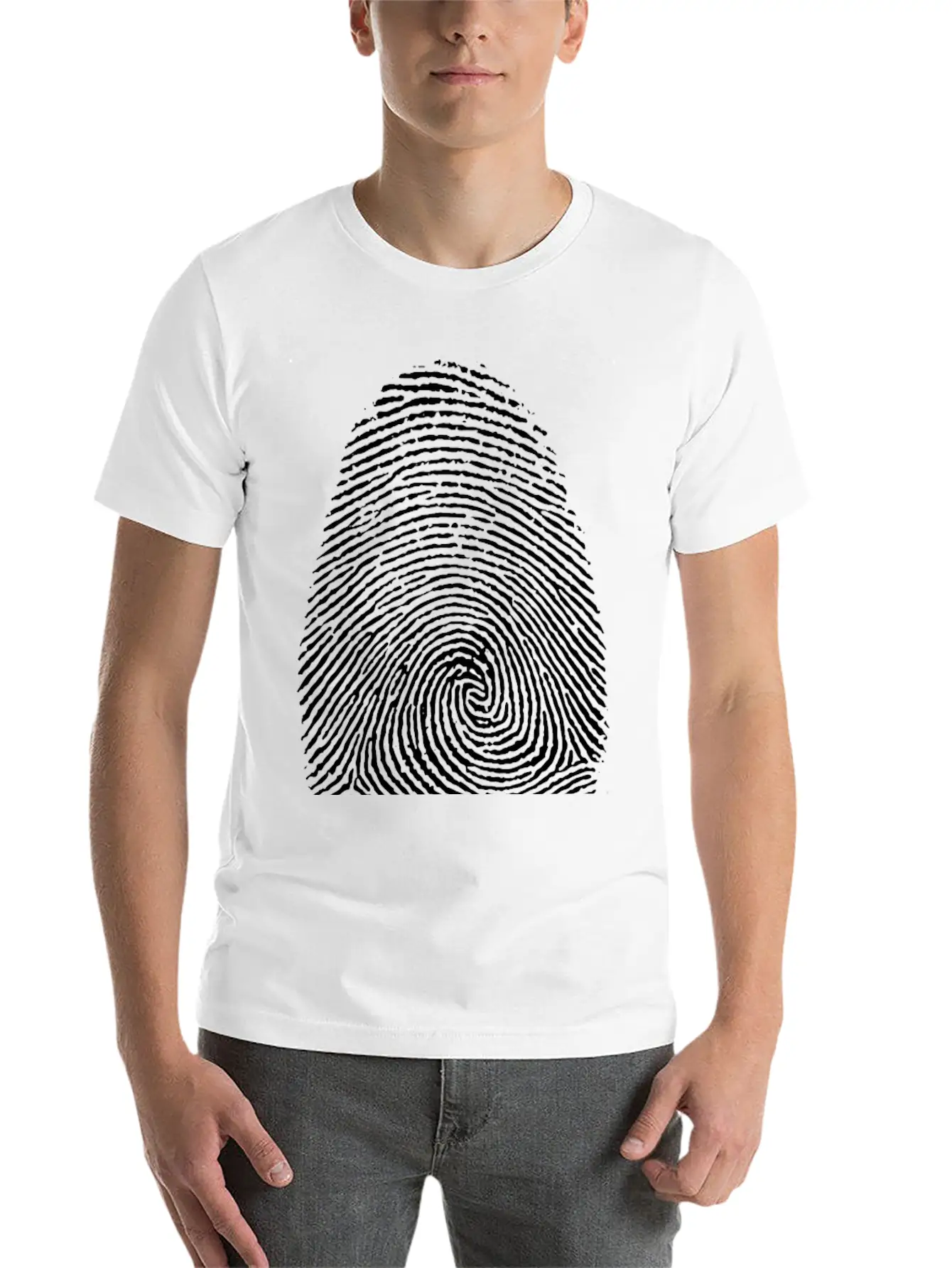 Fingerprint Unisex Short Sleeve Soft Cotton T-Shirt – Casual Everyday Wear