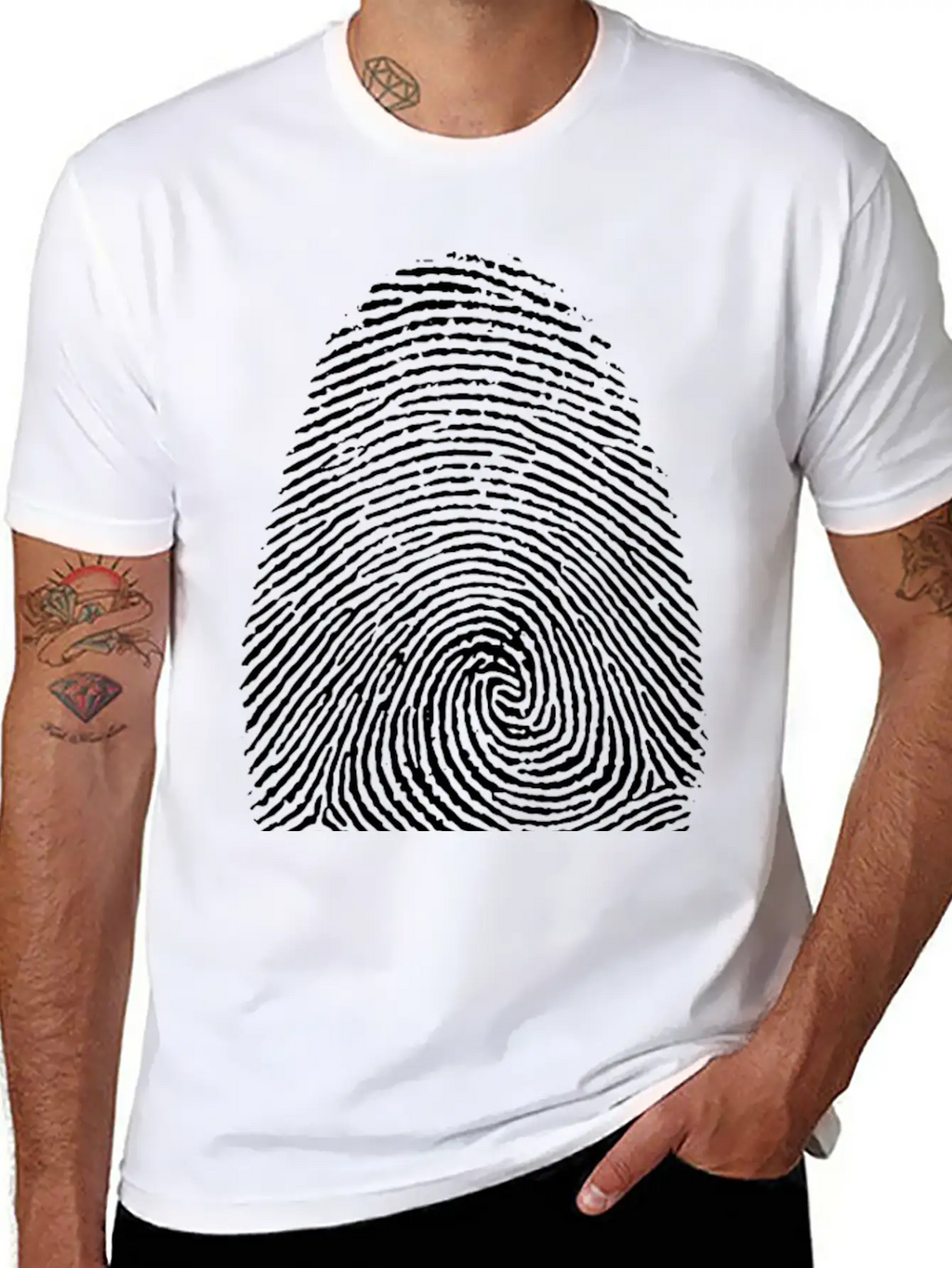 Fingerprint Unisex Short Sleeve Soft Cotton T-Shirt – Casual Everyday Wear