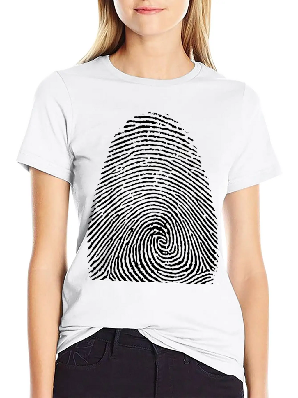 Fingerprint Unisex Short Sleeve Soft Cotton T-Shirt – Casual Everyday Wear