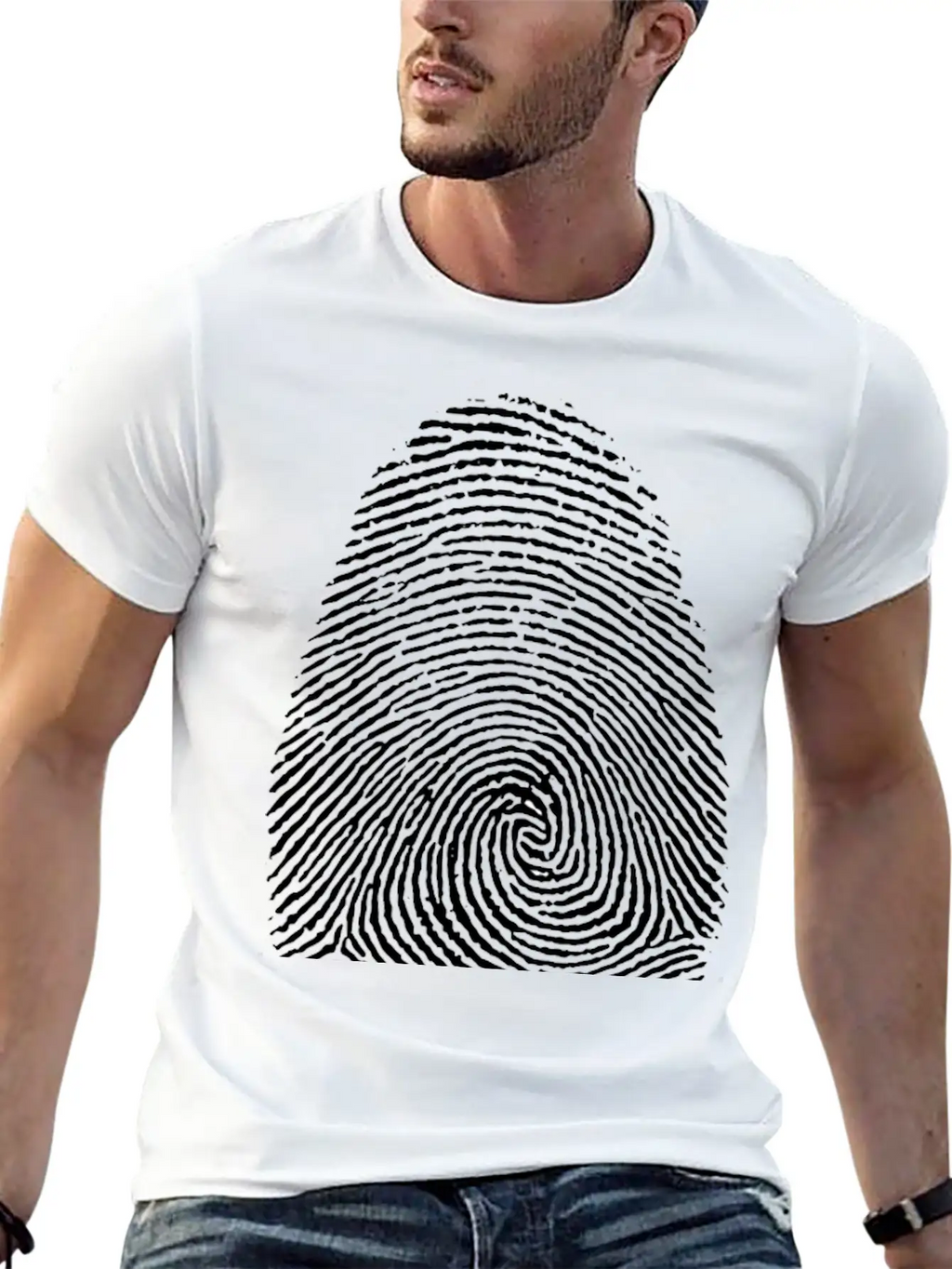 Fingerprint Unisex Short Sleeve Soft Cotton T-Shirt – Casual Everyday Wear