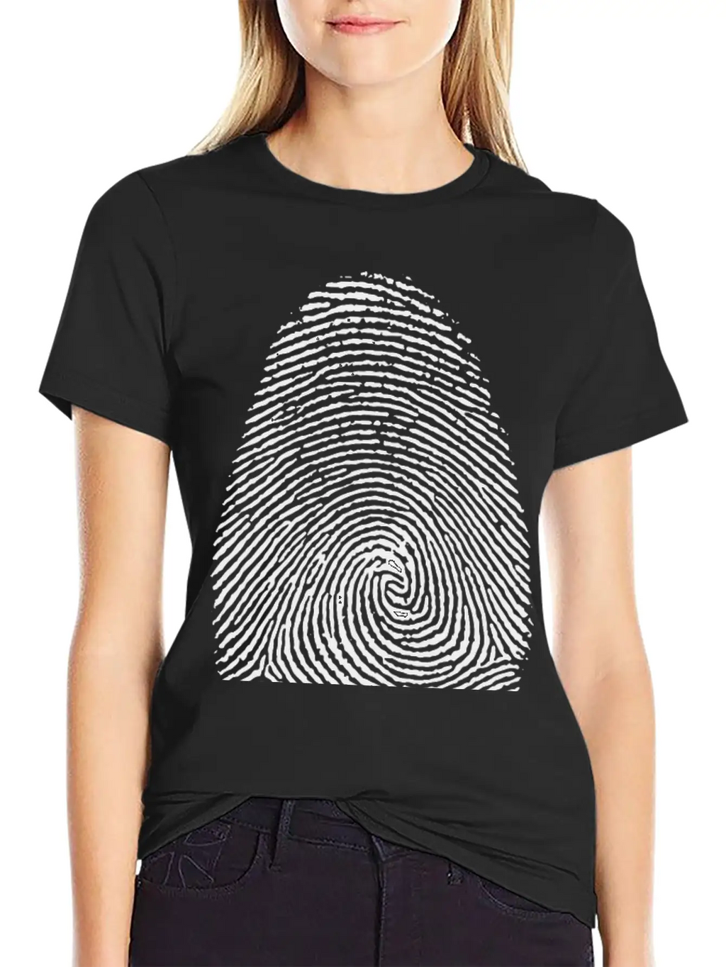 Fingerprint Unisex Short Sleeve Soft Cotton T-Shirt – Casual Everyday Wear