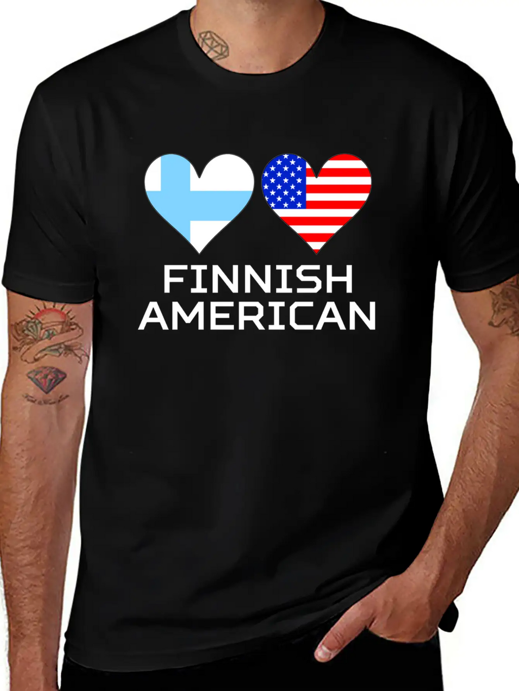 Finnish American Hearts Essential Cotton Tee For Daily Outfits – Unisex Style