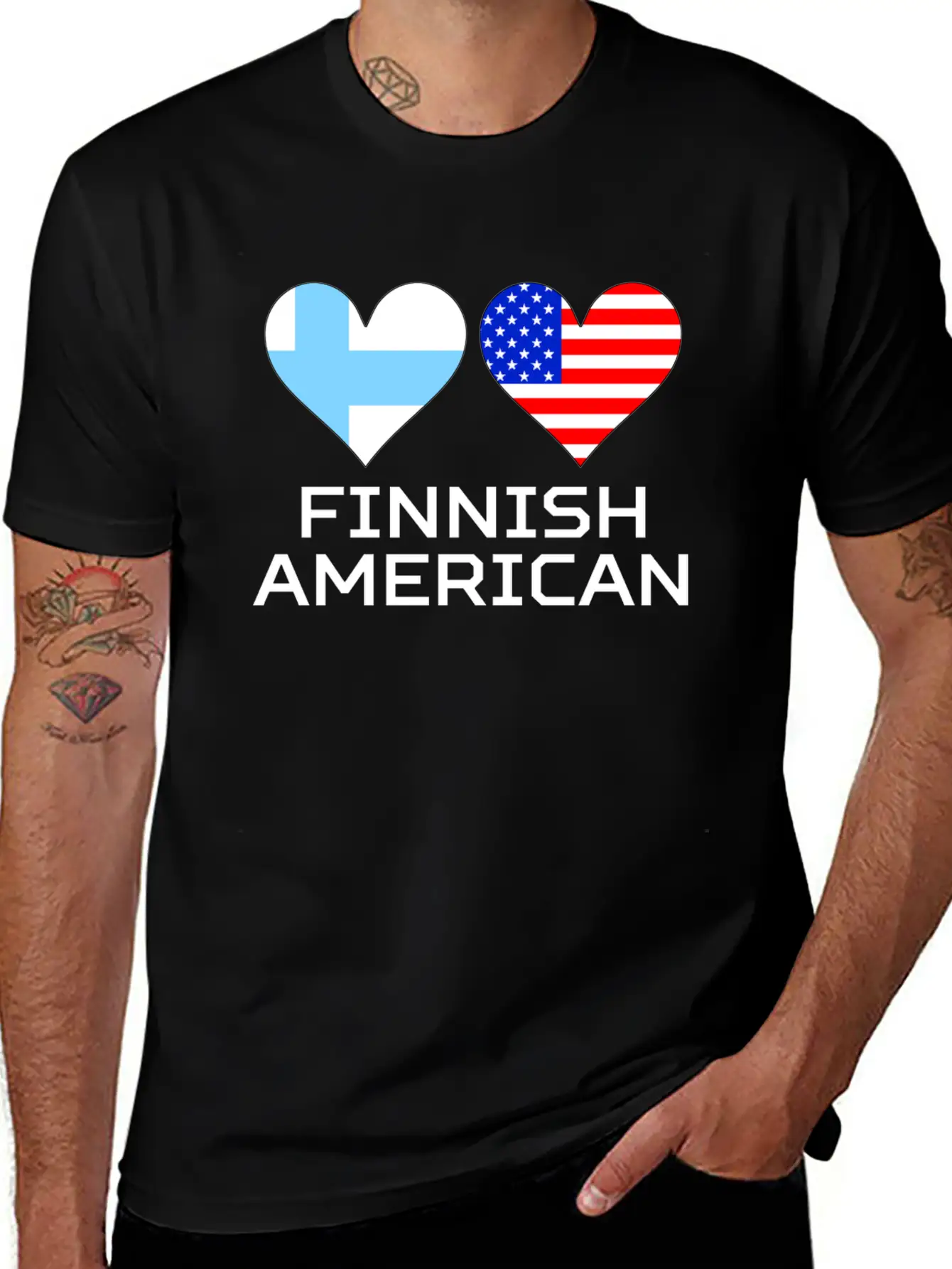 Finnish American Hearts Essential Cotton Tee For Daily Outfits – Unisex Style