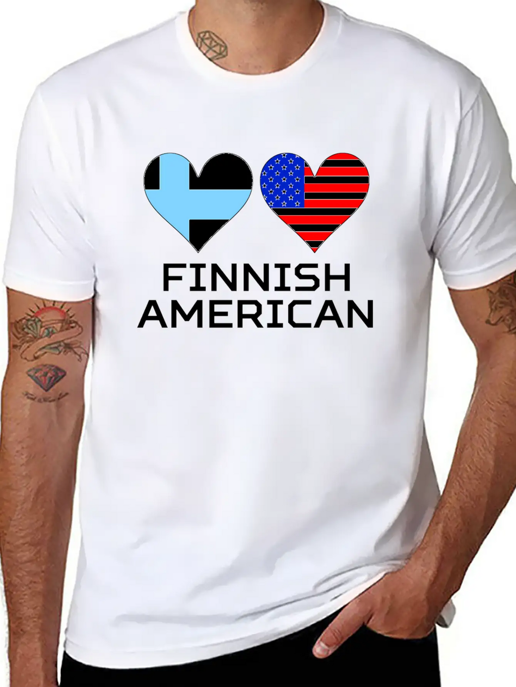 Finnish American Hearts Essential Cotton Tee For Daily Outfits – Unisex Style