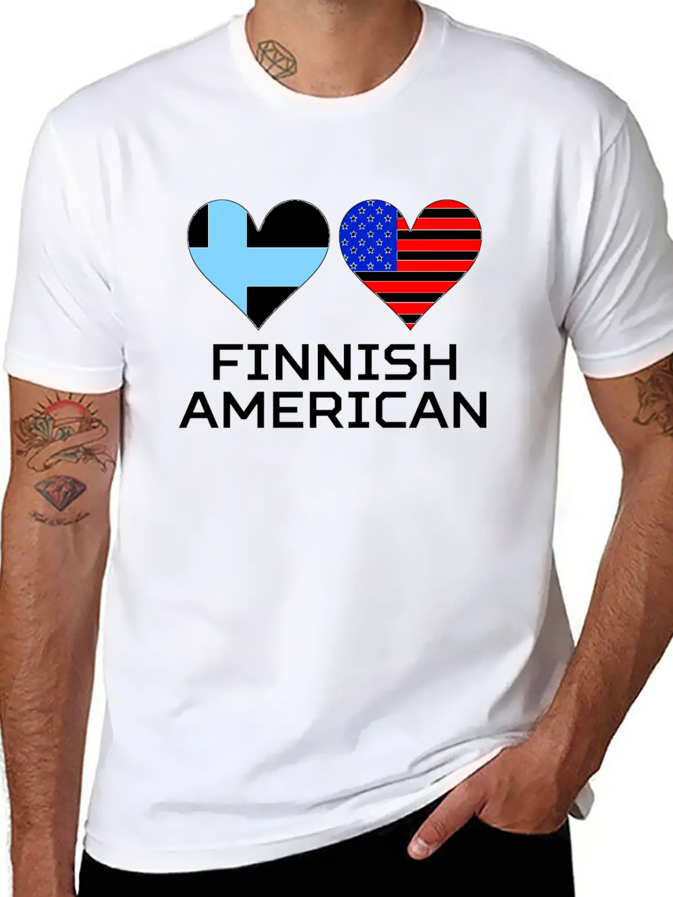 Finnish American Hearts Essential Cotton Tee For Daily Outfits – Unisex Style
