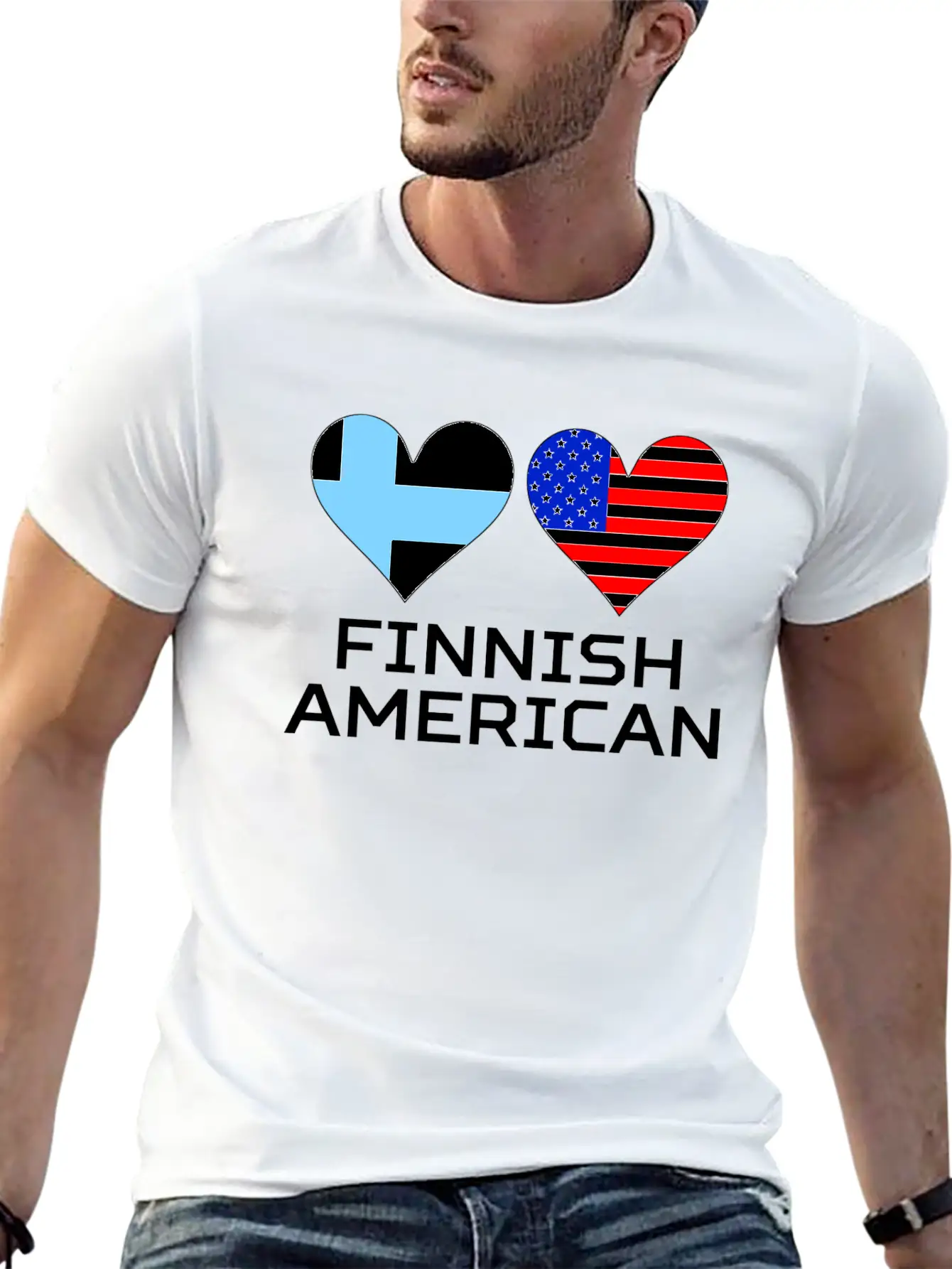 Finnish American Hearts Essential Cotton Tee For Daily Outfits – Unisex Style
