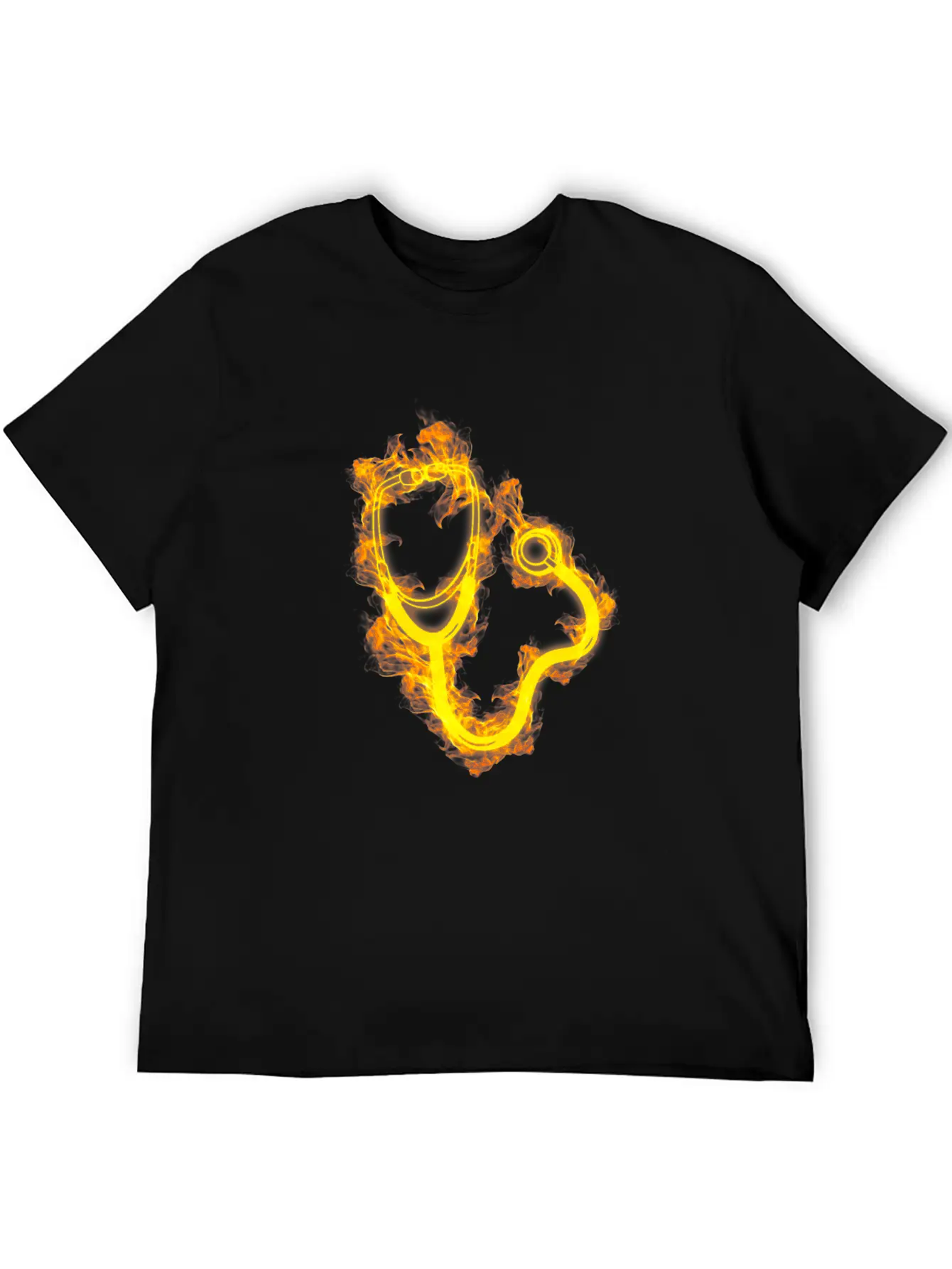Fire Doctor Flames Stethoscope Breathable Soft Cotton T-Shirt – Timeless Casual Look