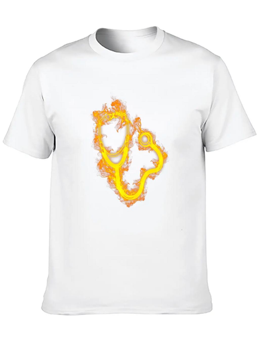 Fire Doctor Flames Stethoscope Breathable Soft Cotton T-Shirt – Timeless Casual Look