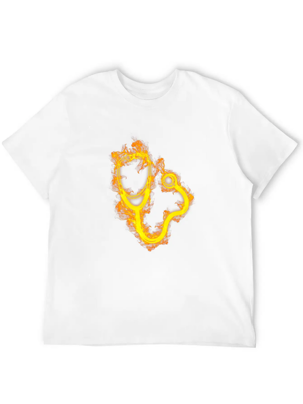 Fire Doctor Flames Stethoscope Breathable Soft Cotton T-Shirt – Timeless Casual Look