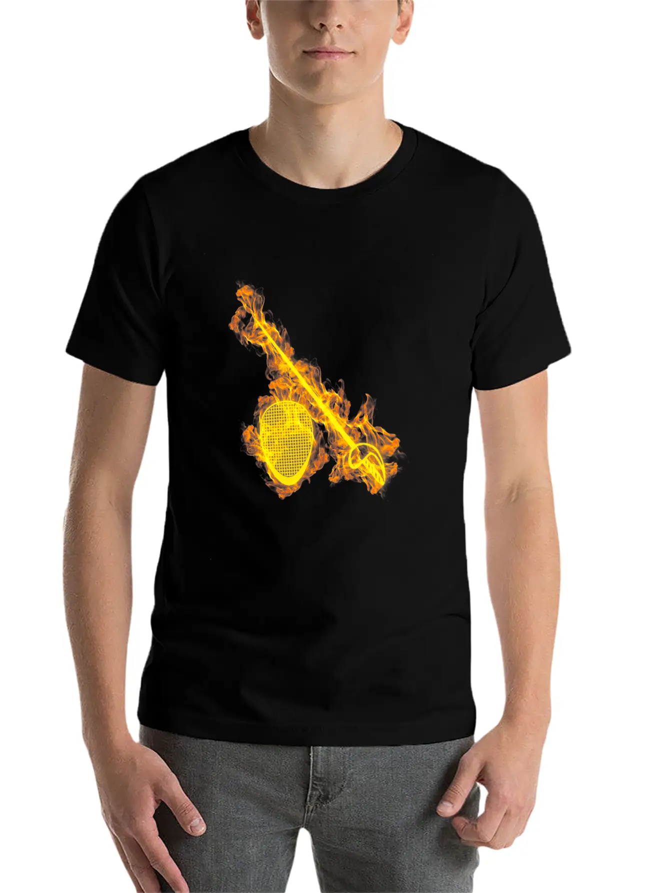 Fire Fencing Flames Sword Fencer Classic Fit Graphic Tee For Daily Comfort – Unisex Cotton Shirt