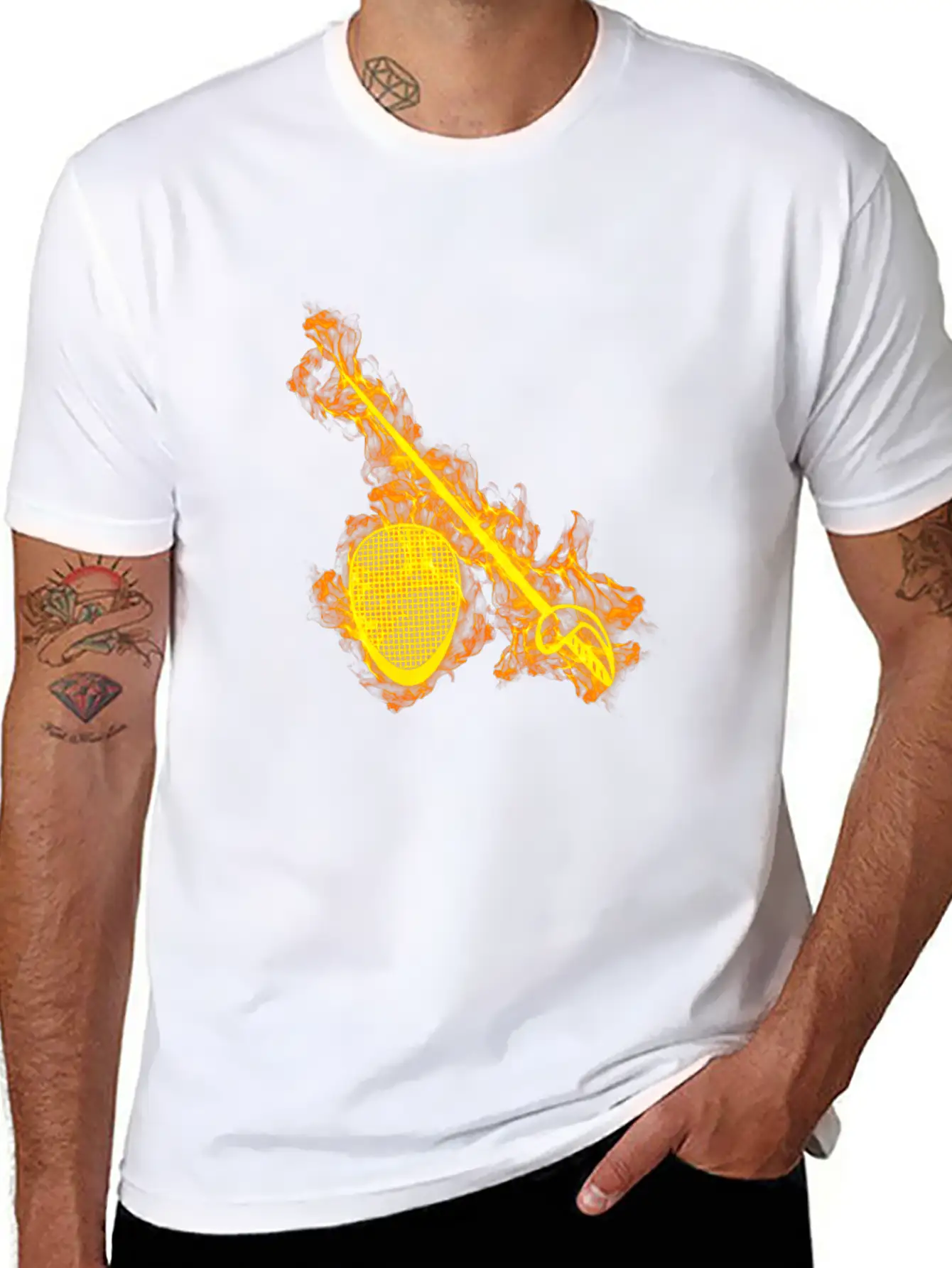 Fire Fencing Flames Sword Fencer Classic Fit Graphic Tee For Daily Comfort – Unisex Cotton Shirt