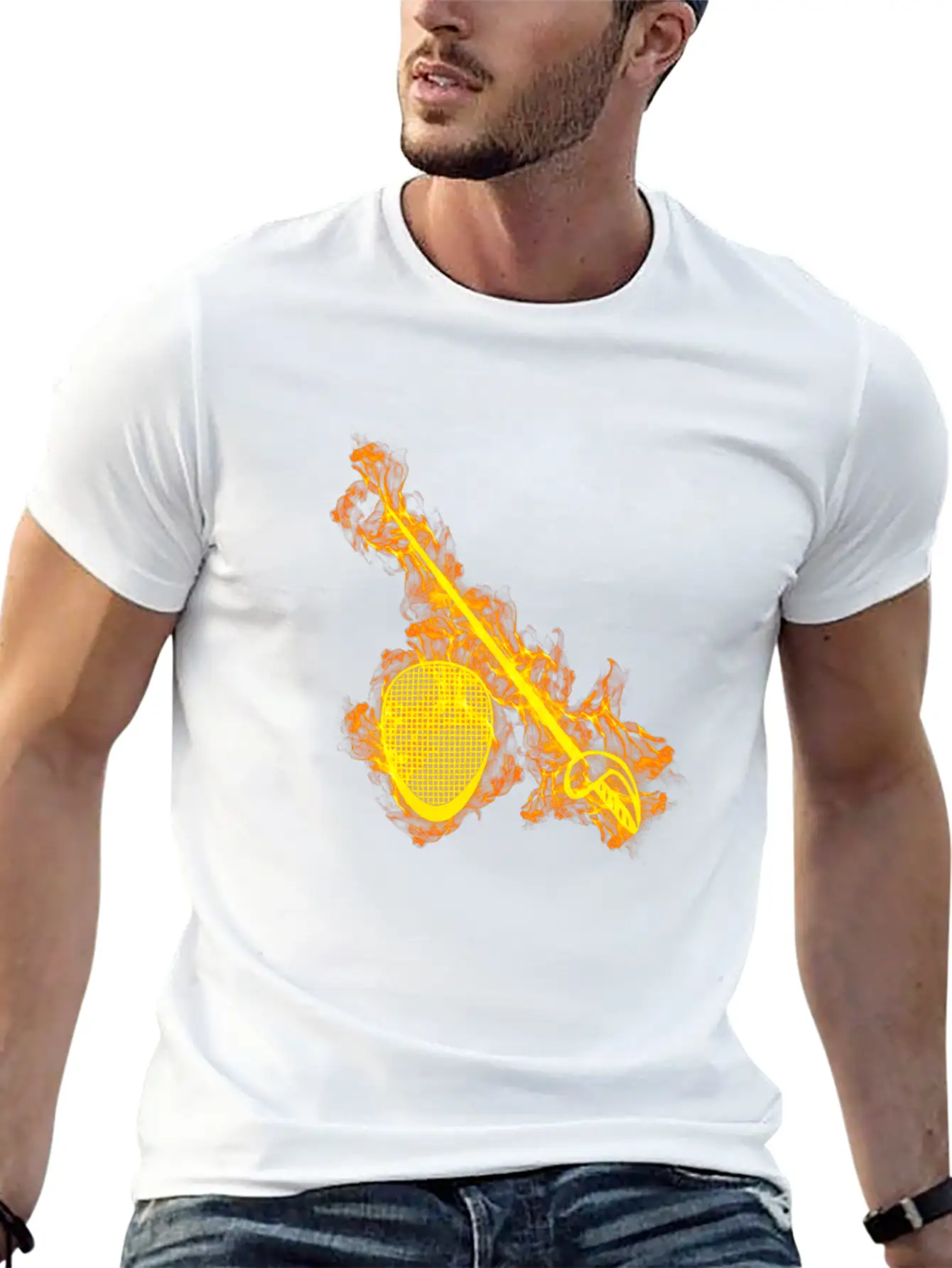 Fire Fencing Flames Sword Fencer Classic Fit Graphic Tee For Daily Comfort – Unisex Cotton Shirt