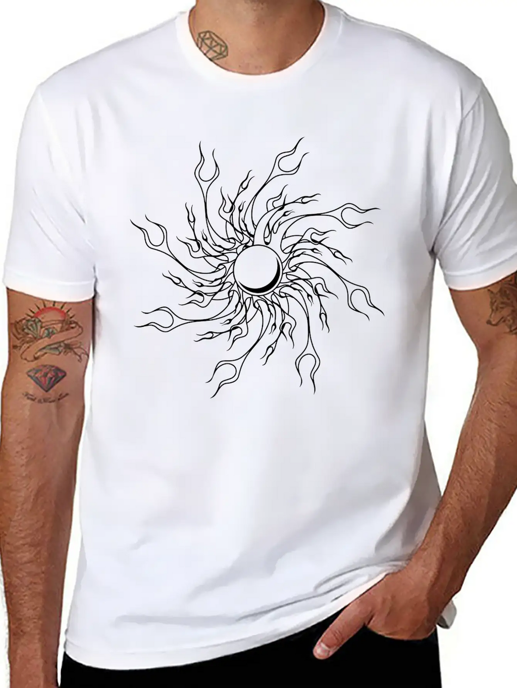 Fire Flames Fireball Unisex Short Sleeve Soft Cotton T-Shirt – Casual Everyday Wear