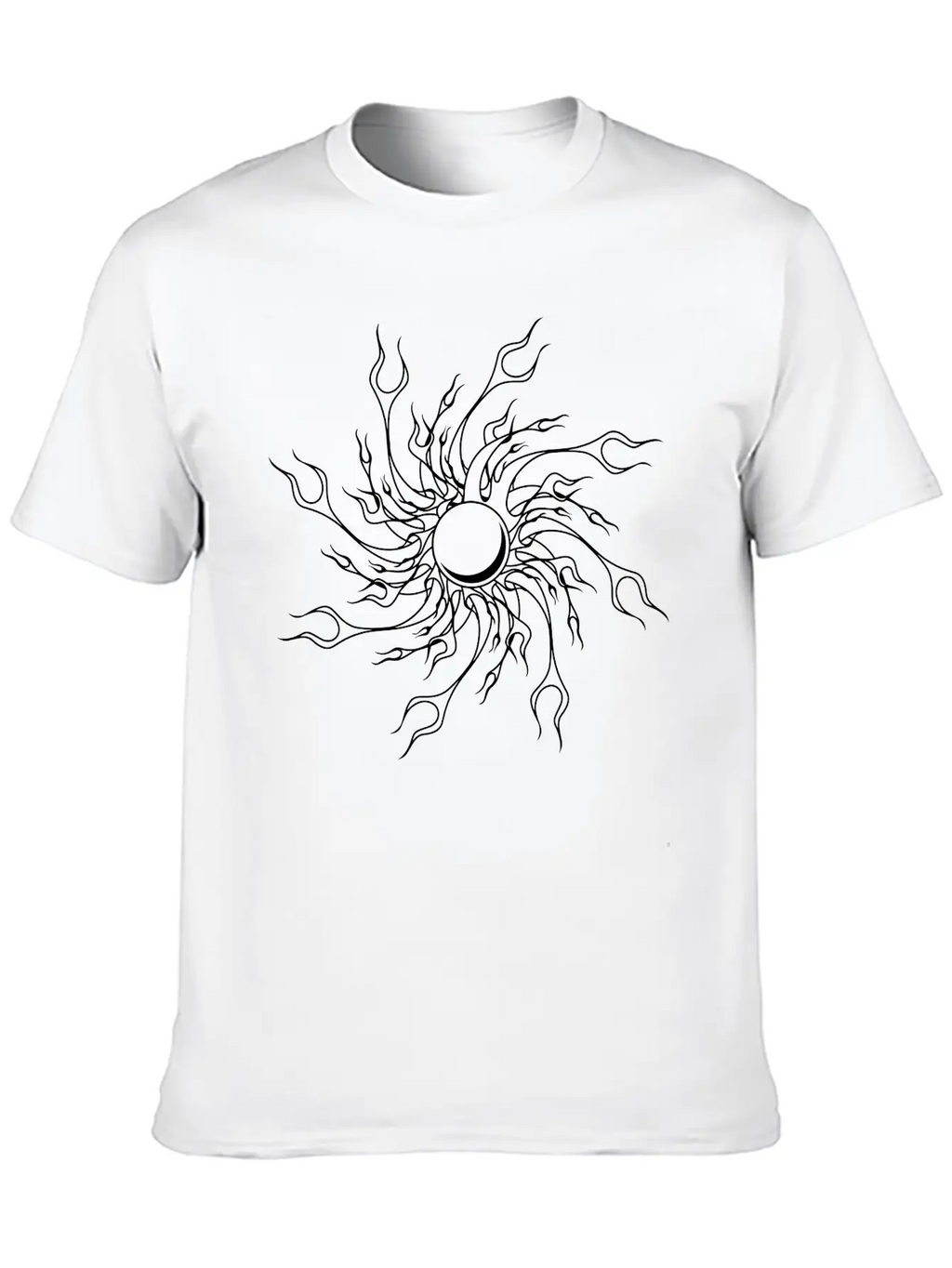 Fire Flames Fireball Unisex Short Sleeve Soft Cotton T-Shirt – Casual Everyday Wear