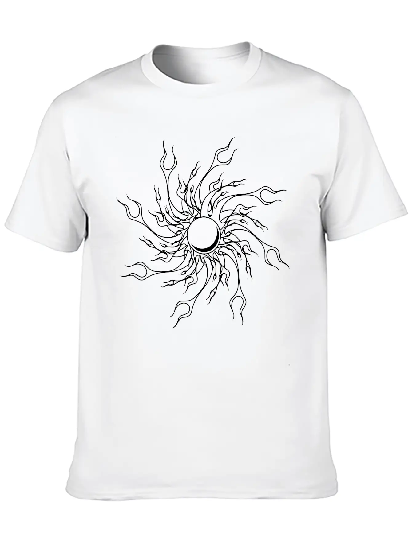 Fire Flames Fireball Unisex Short Sleeve Soft Cotton T-Shirt – Casual Everyday Wear