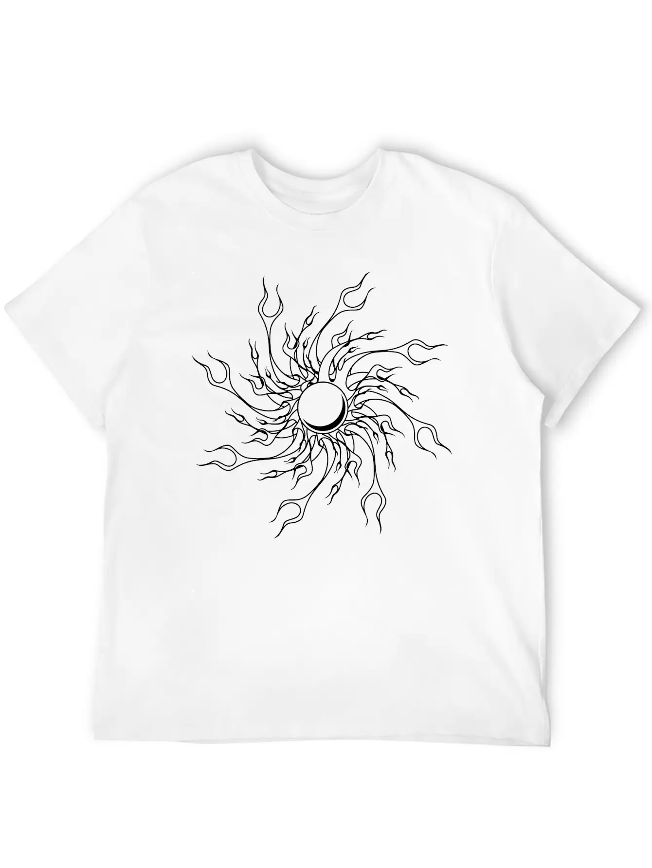 Fire Flames Fireball Unisex Short Sleeve Soft Cotton T-Shirt – Casual Everyday Wear