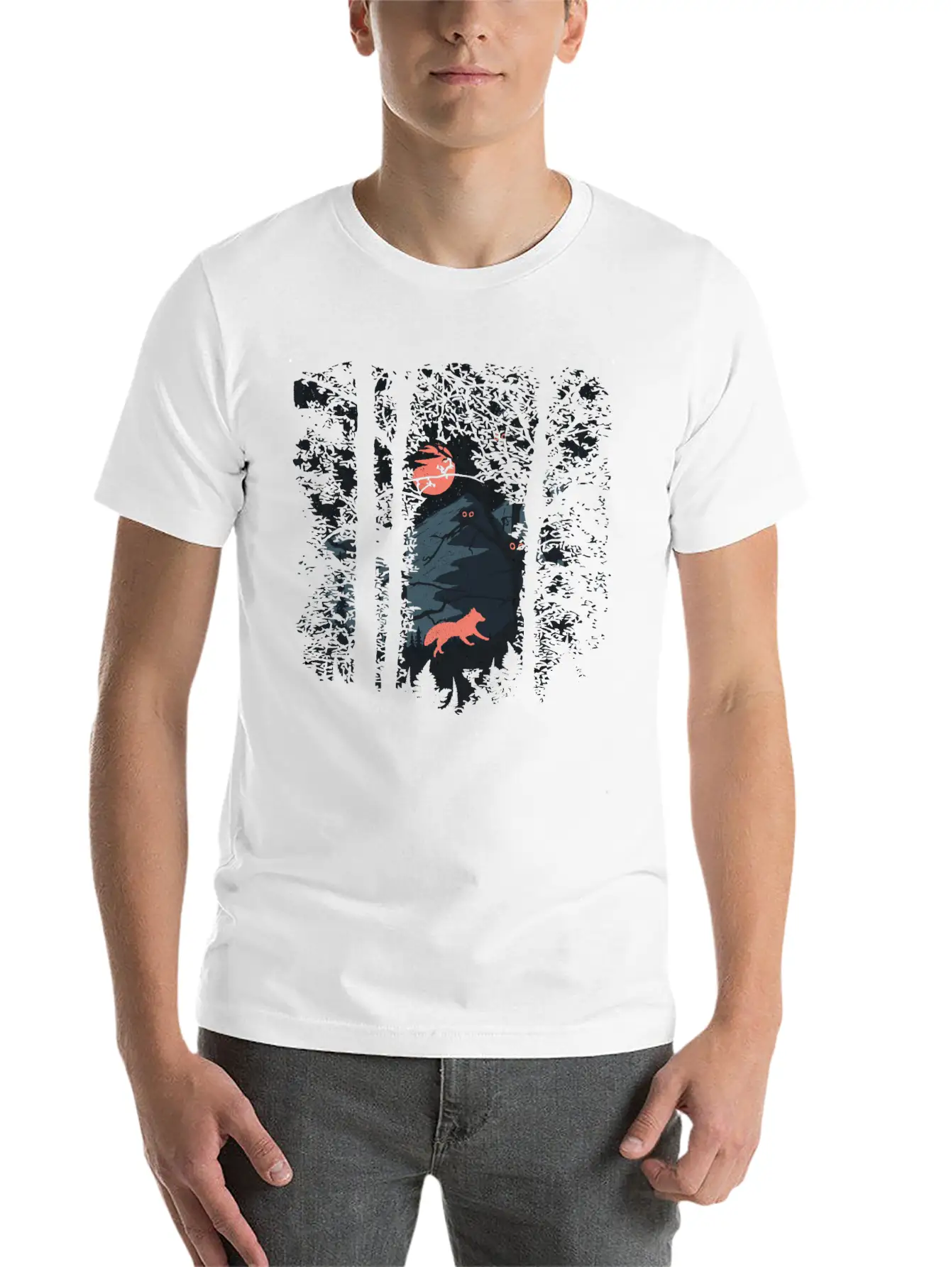 Fire Fox And Owls Breathable Soft Cotton T-Shirt – Timeless Casual Look