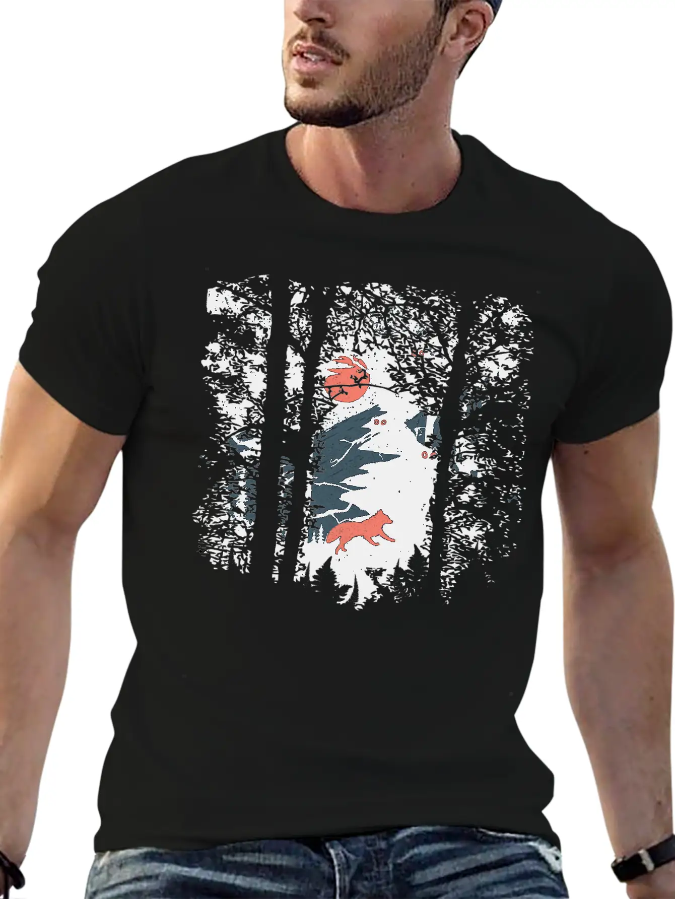 Fire Fox And Owls Breathable Soft Cotton T-Shirt – Timeless Casual Look